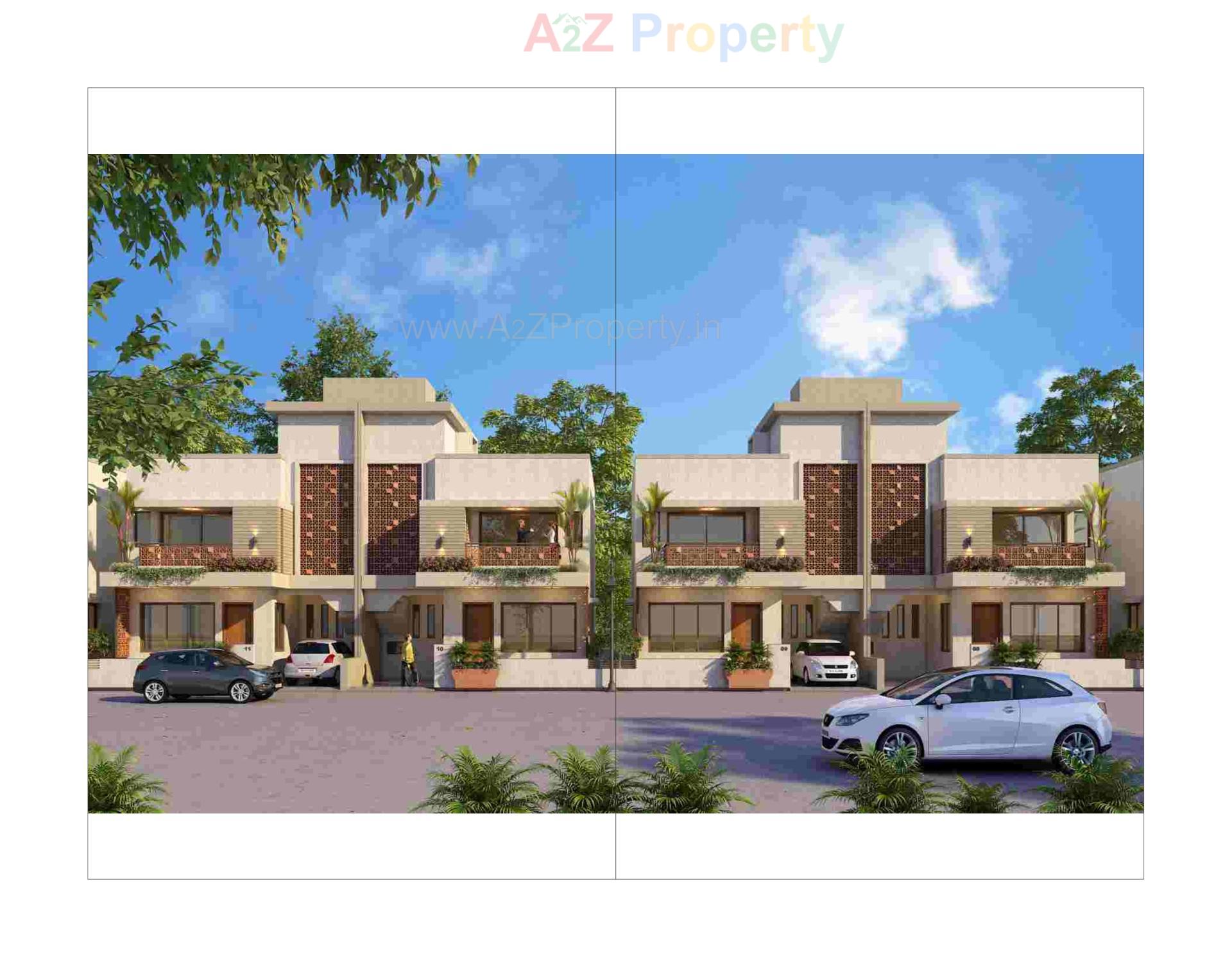 3D Elevation of real estate project Akshatam Saptam located at Palanpur, Banaskantha, Gujarat