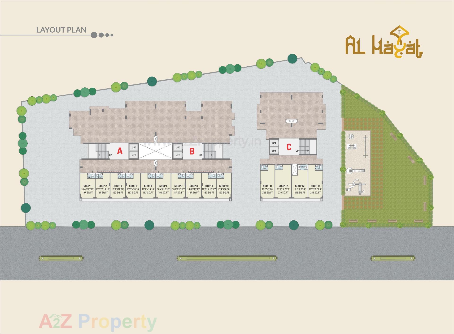Layout of real estate project Al Hayat located at Palanpur, Banaskantha, Gujarat