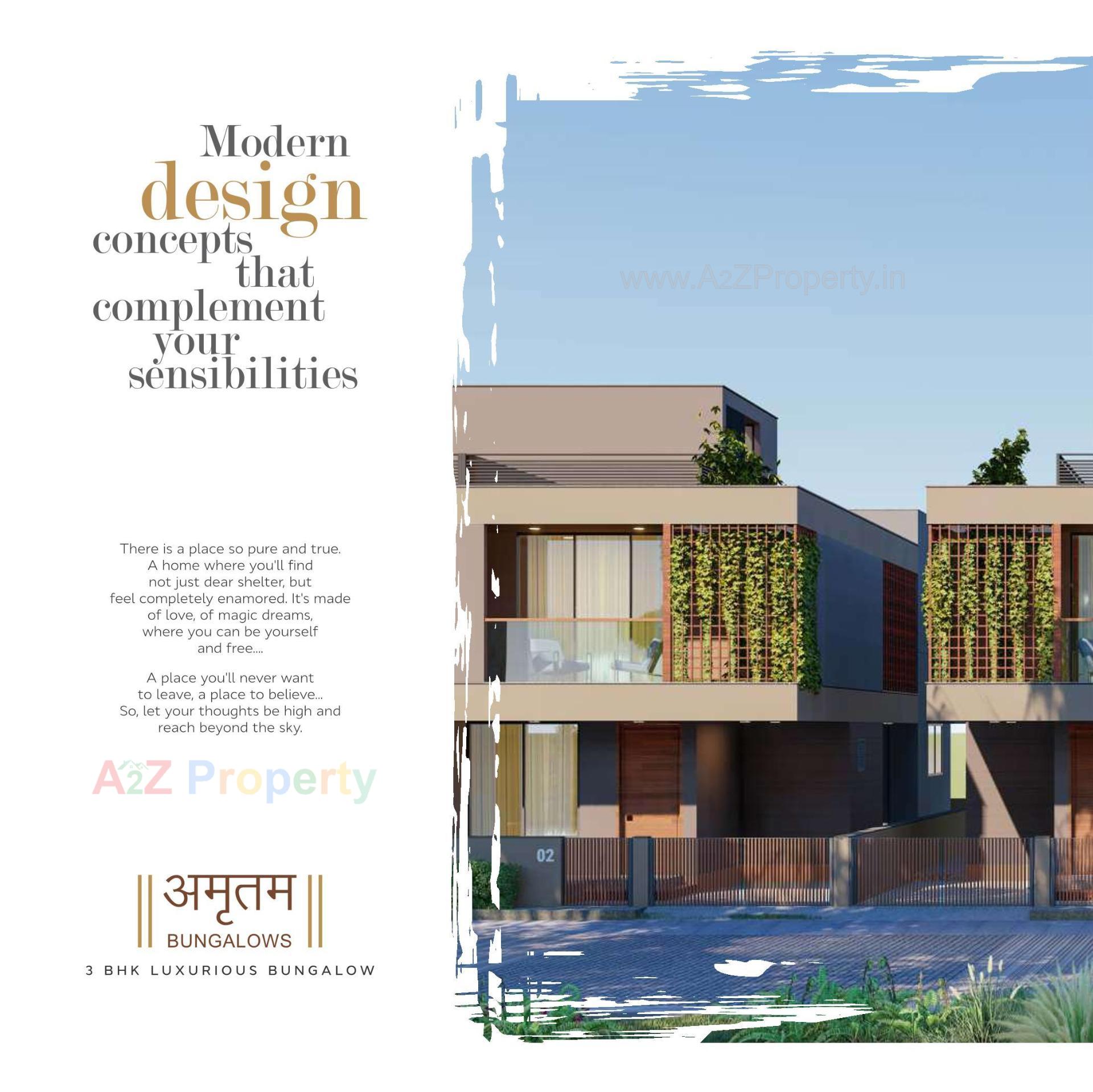 3D Elevation of real estate project Amrutam Bungalows located at Palanpur, Banaskantha, Gujarat