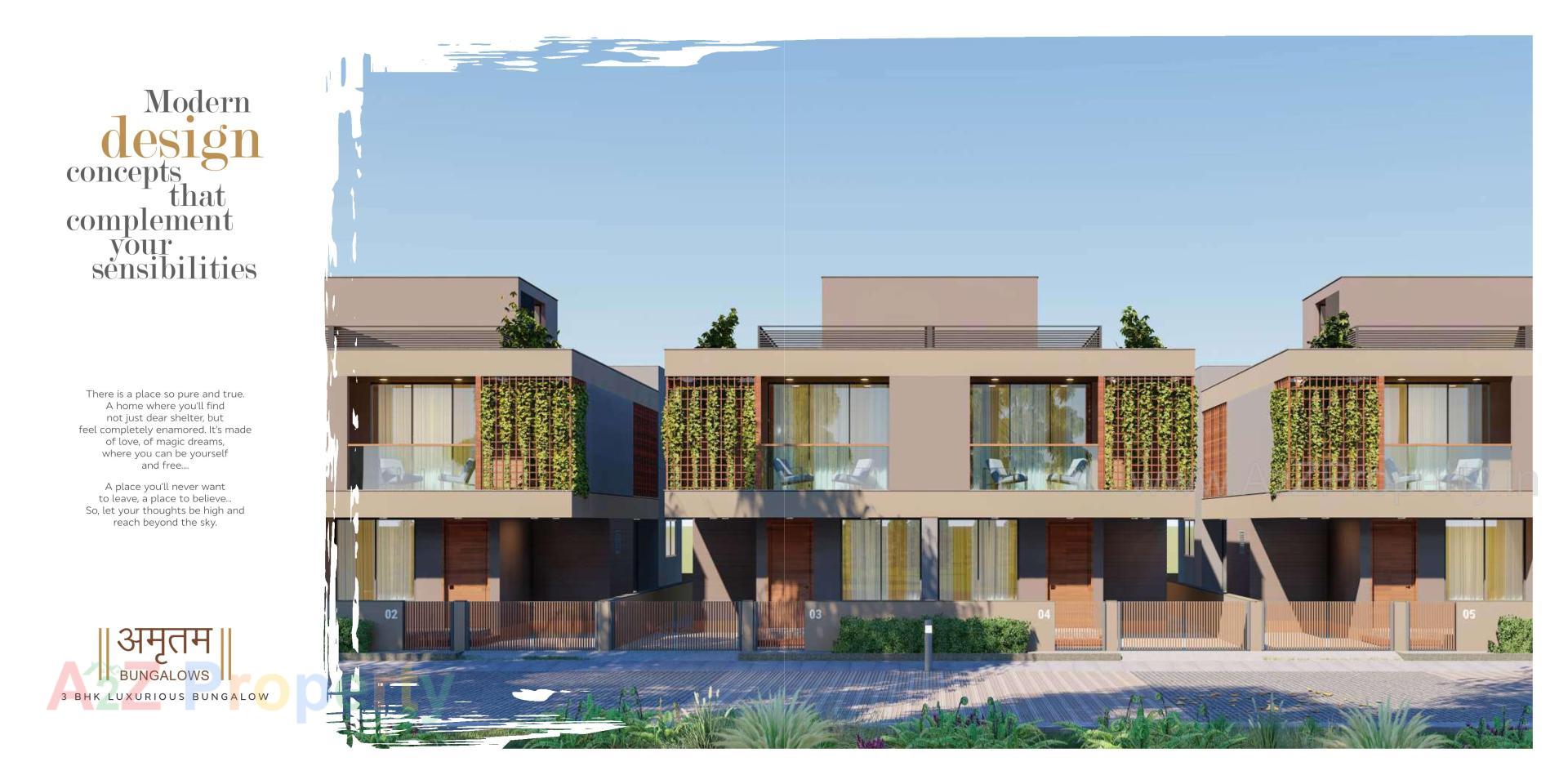 3D Elevation of real estate project Amrutam Bungalows located at Palanpur, Banaskantha, Gujarat