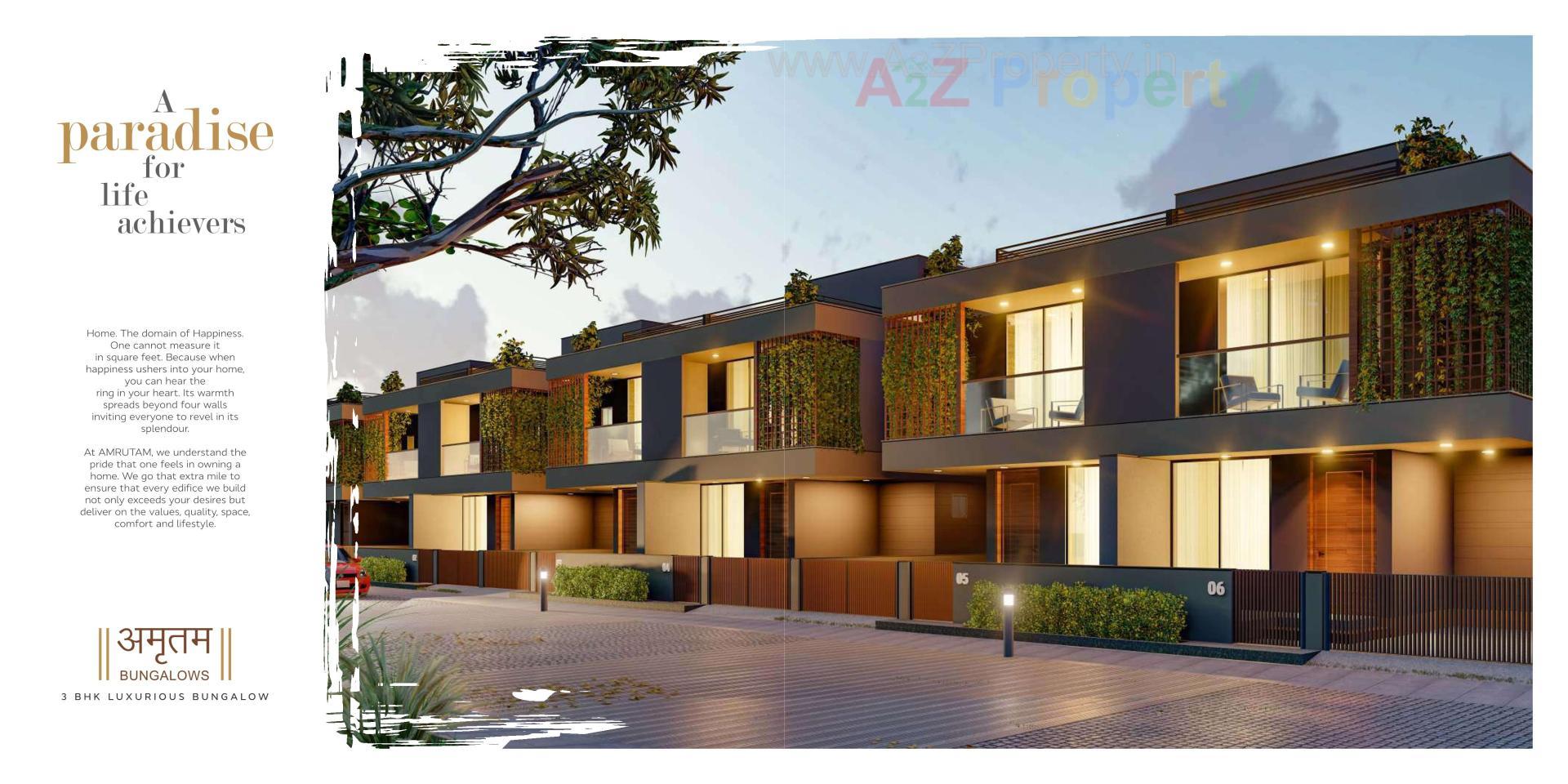 3D Elevation of real estate project Amrutam Bungalows located at Palanpur, Banaskantha, Gujarat