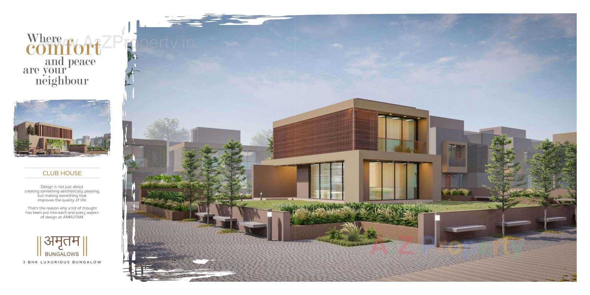 3D Elevation of real estate project Amrutam Bungalows located at Palanpur, Banaskantha, Gujarat