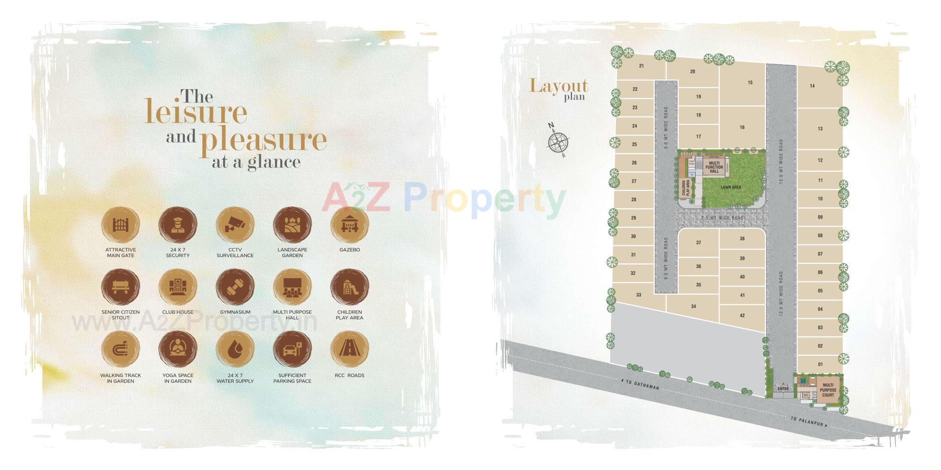 Layout of real estate project Amrutam Bungalows located at Palanpur, Banaskantha, Gujarat