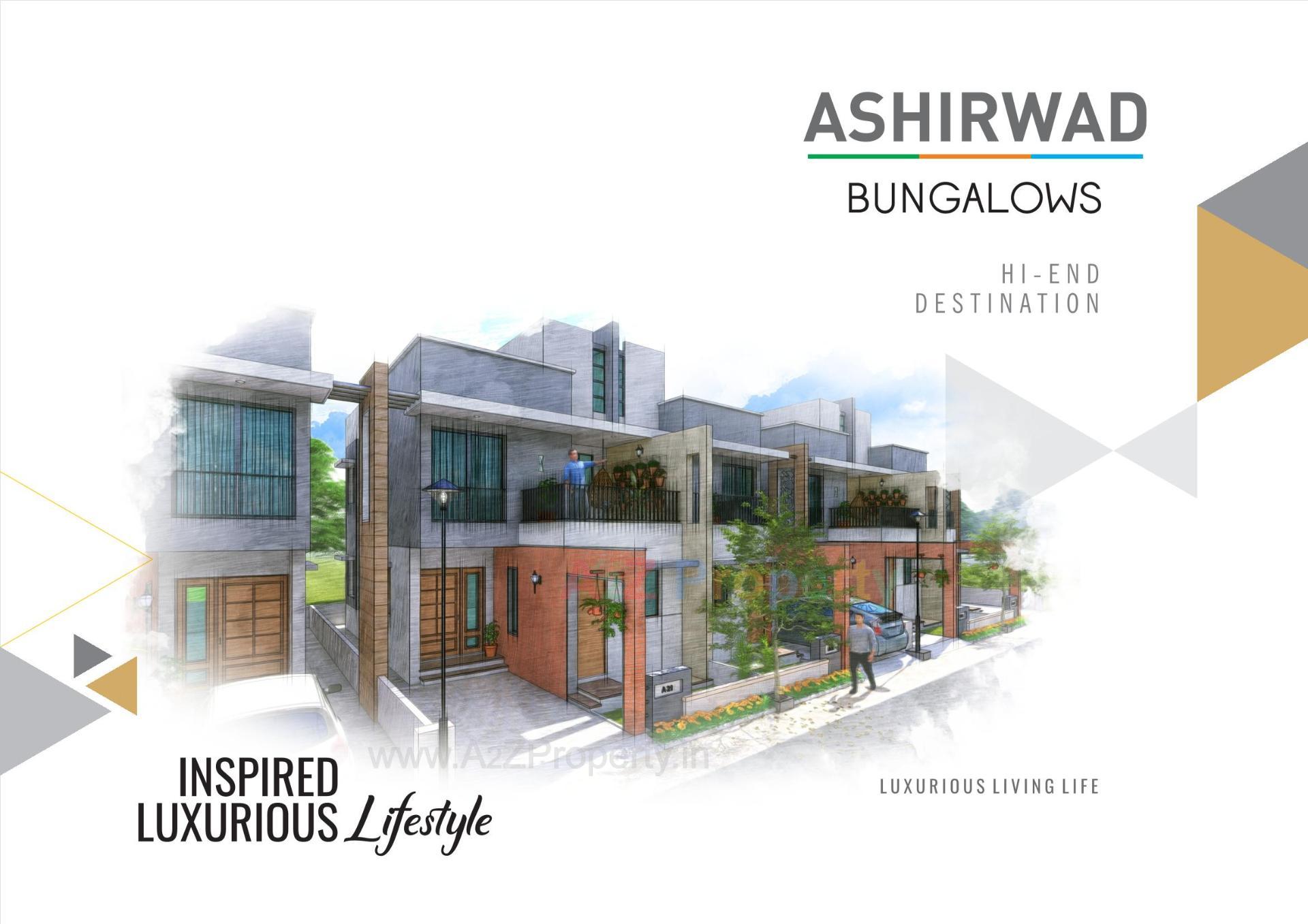 3D Elevation of real estate project Ashirwad Bungalows located at Palanpur, Banaskantha, Gujarat