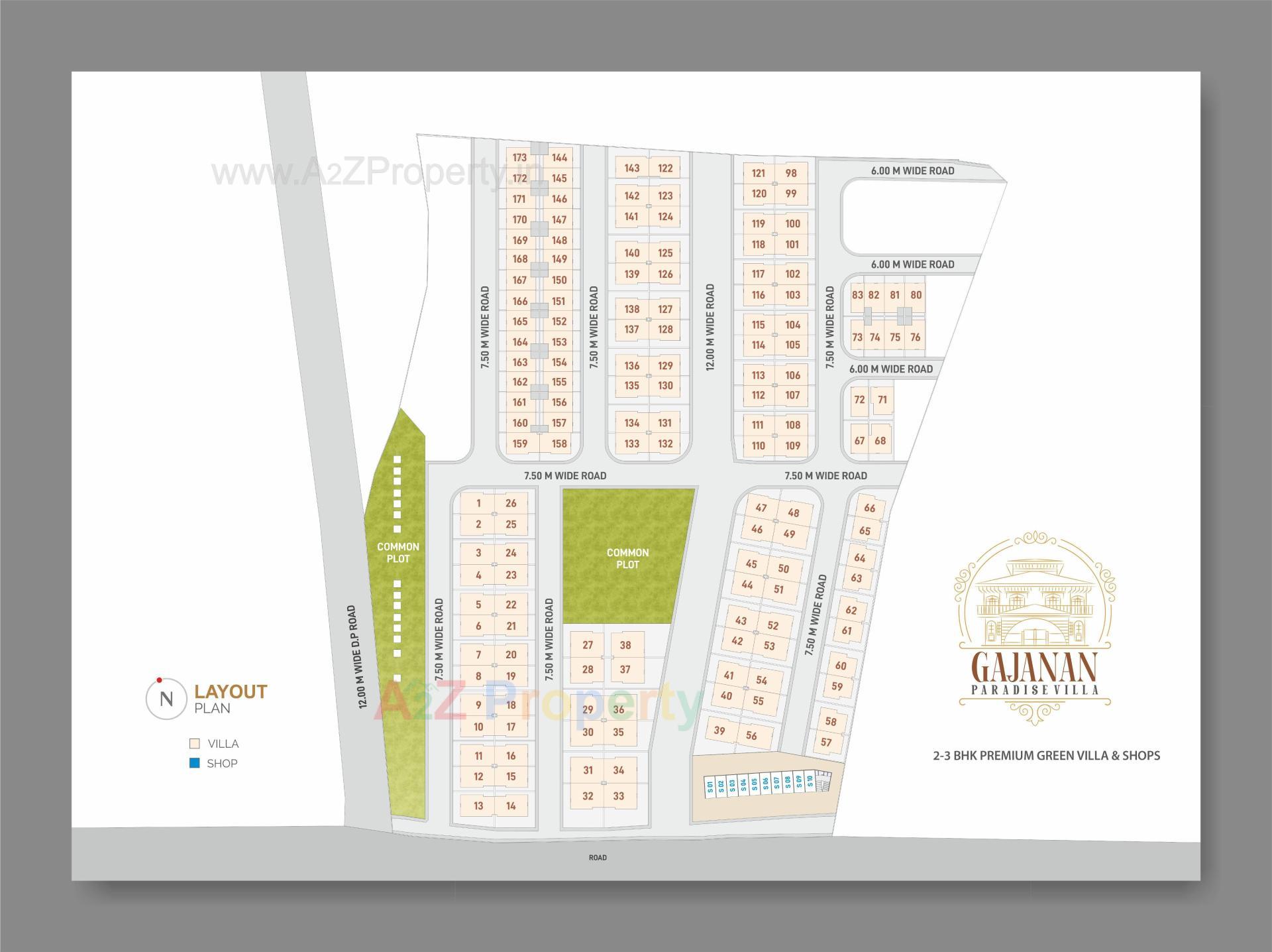 Layout of real estate project Gajanan Paradise Villa located at Palanpur, Banaskantha, Gujarat