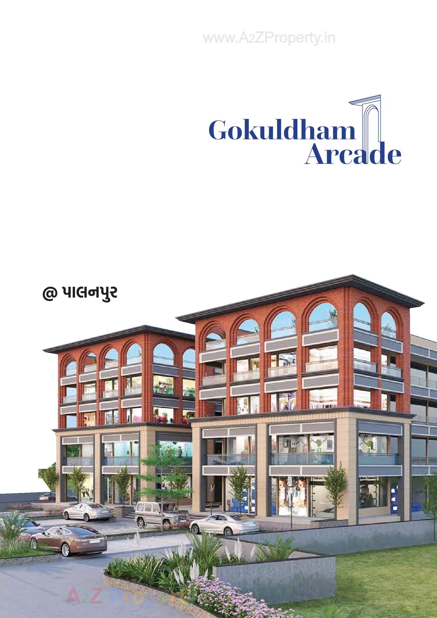 3D Elevation of real estate project Gokuldham Arcade located at Palanpur, Banaskantha, Gujarat