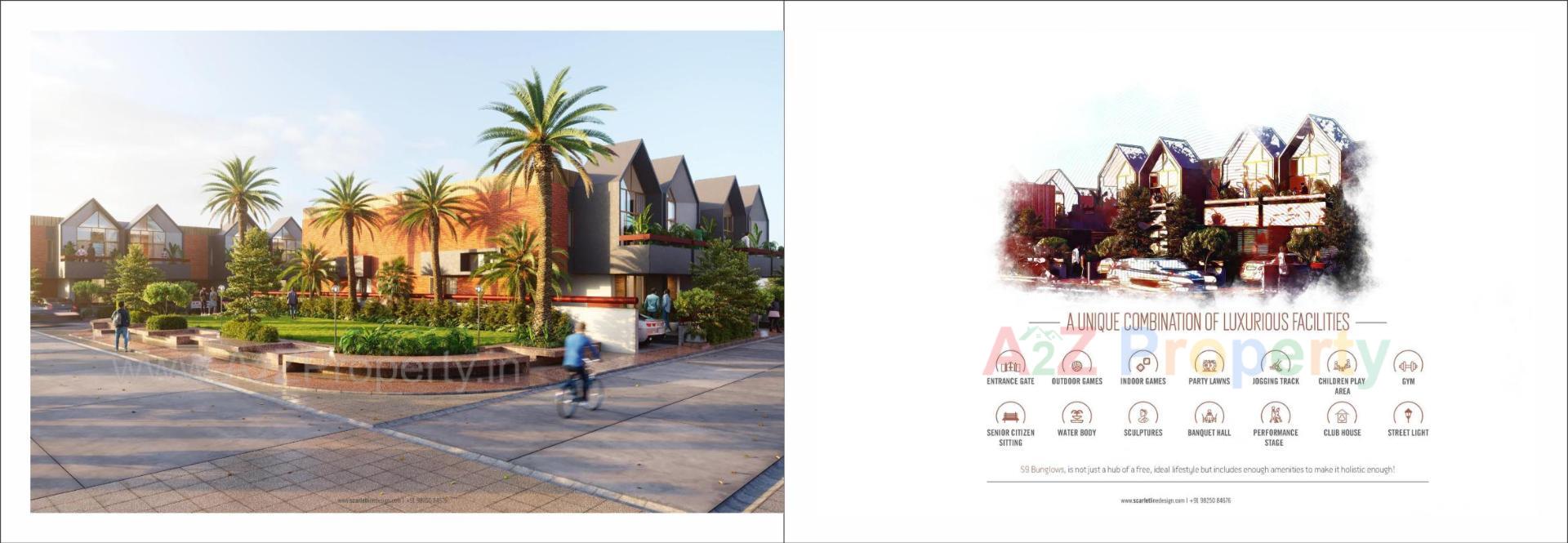 3D Elevation of real estate project S9 Bunglows located at Palanpur, Banaskantha, Gujarat