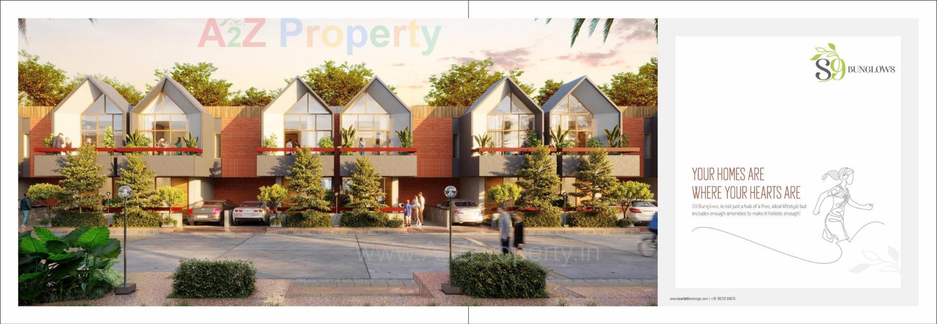 3D Elevation of real estate project S9 Bunglows located at Palanpur, Banaskantha, Gujarat