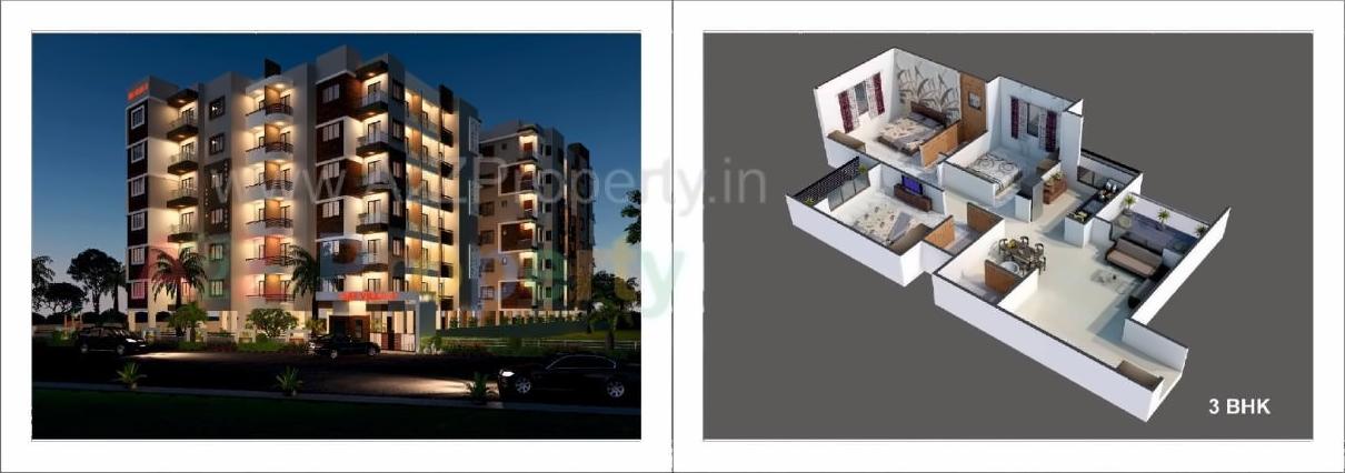 3D Elevation of real estate project Sai Villa located at Palanpur, Banaskantha, Gujarat