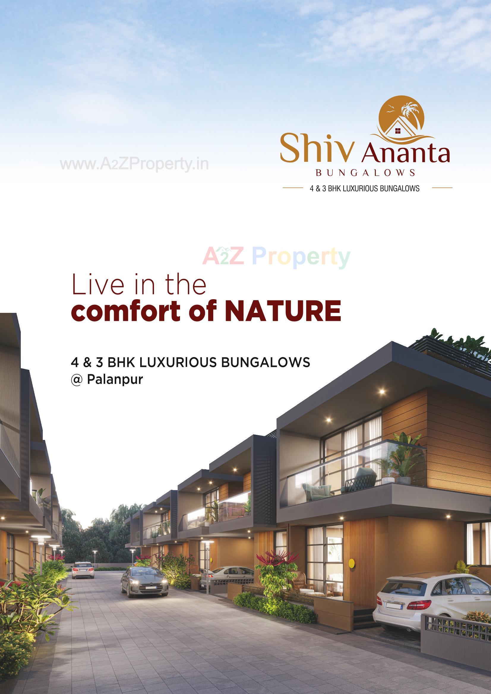 3D Elevation of real estate project Shiv Ananta Bunglows located at Palanpur, Banaskantha, Gujarat