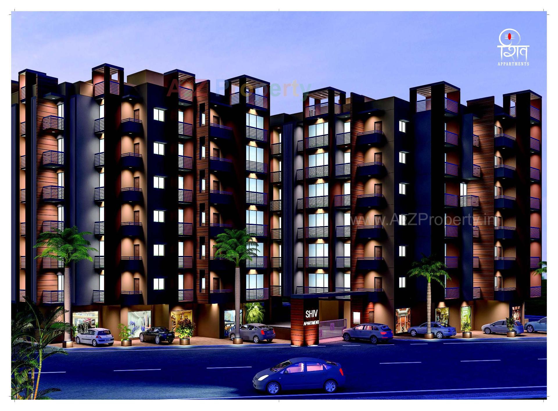3D Elevation of real estate project Shiv Appartments located at Palanpur, Banaskantha, Gujarat
