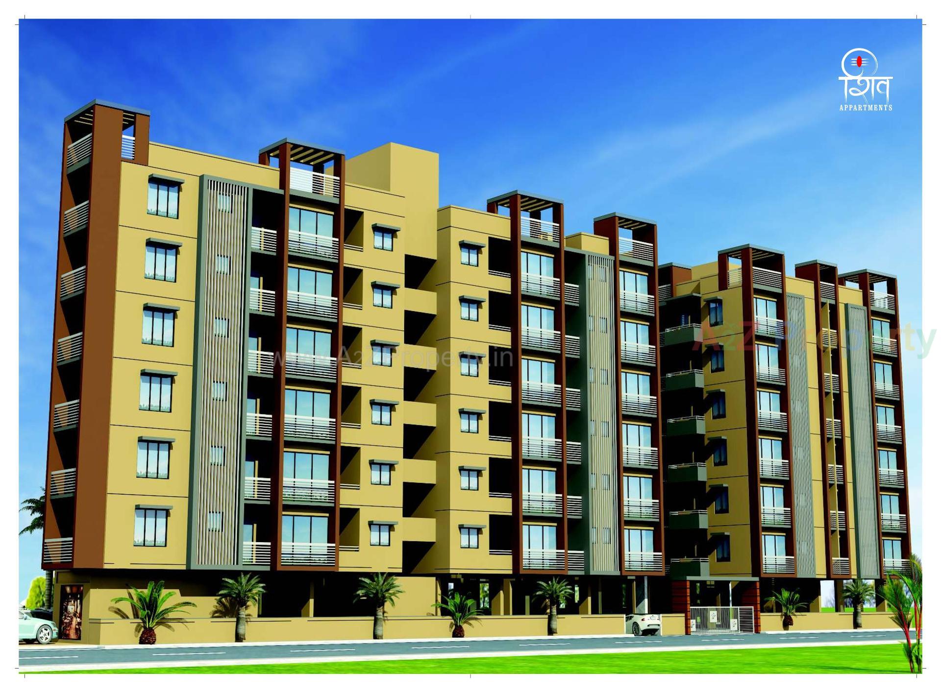 3D Elevation of real estate project Shiv Appartments located at Palanpur, Banaskantha, Gujarat