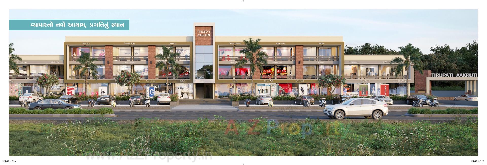 3D Elevation of real estate project Tirupati Square located at Palanpur, Banaskantha, Gujarat