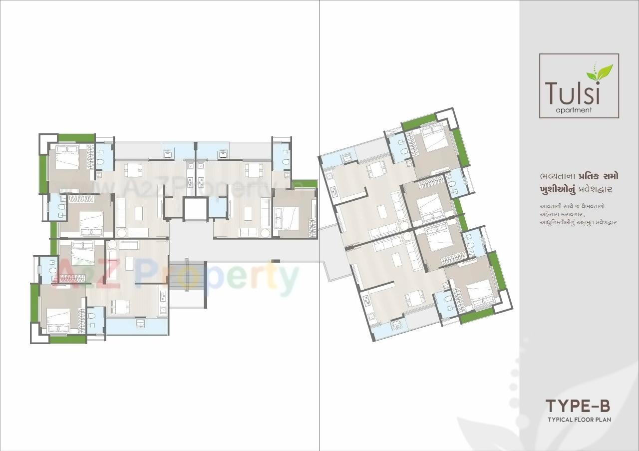 Layout of real estate project Tulsi Apartment located at Palanpur, Banaskantha, Gujarat