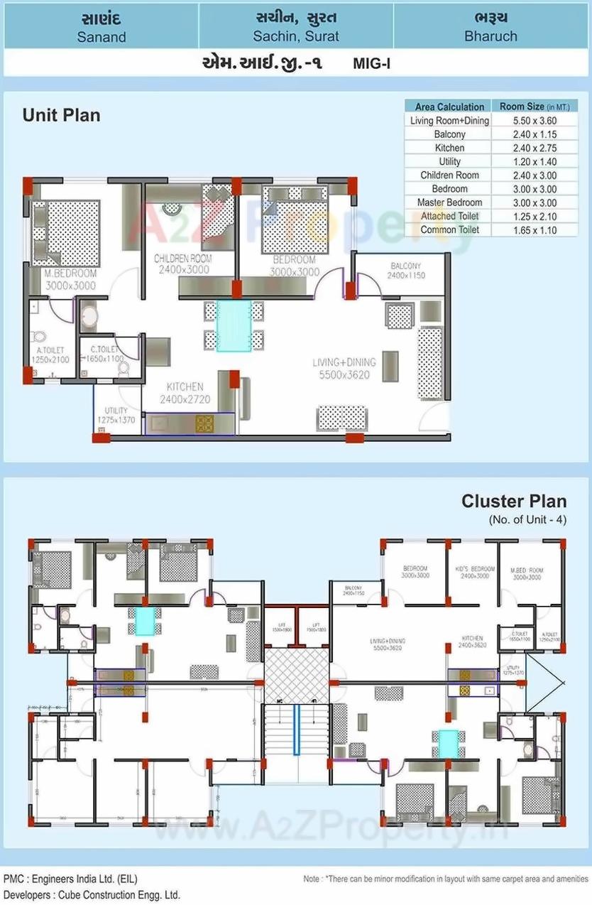 Layout of real estate project 176 Mig + 28 Shops At Bharuch located at Bharuch, Bharuch, Gujarat