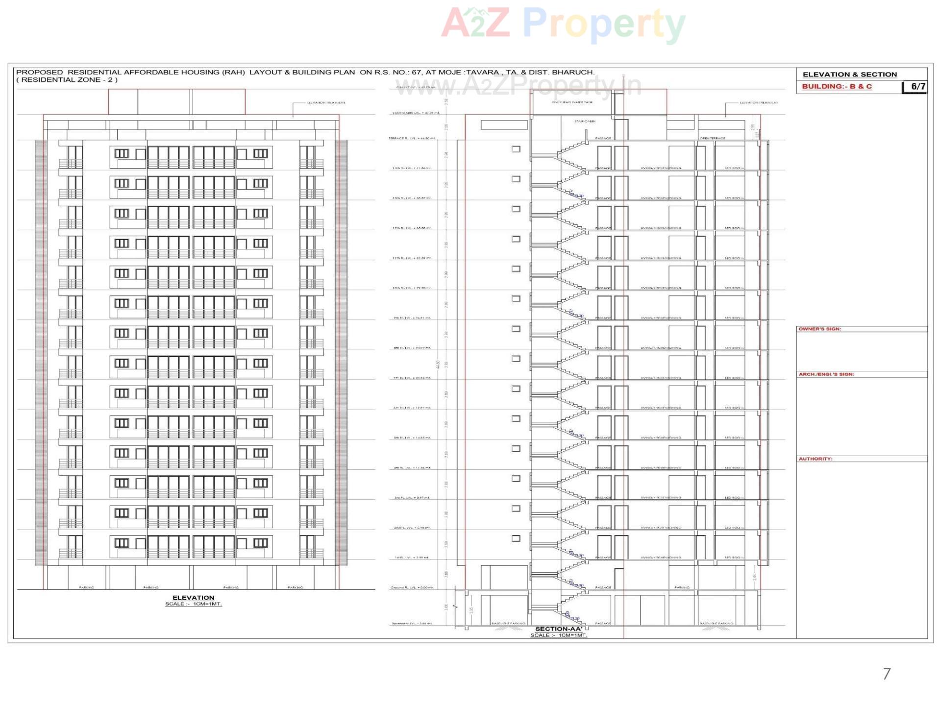 Layout of real estate project 7 X Homes located at Tavara, Bharuch, Gujarat