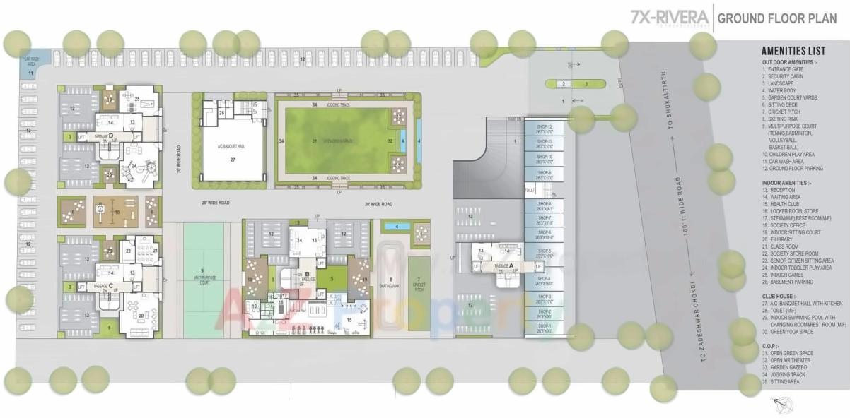 Layout of real estate project 7 X Rivera located at Tavra, Bharuch, Gujarat
