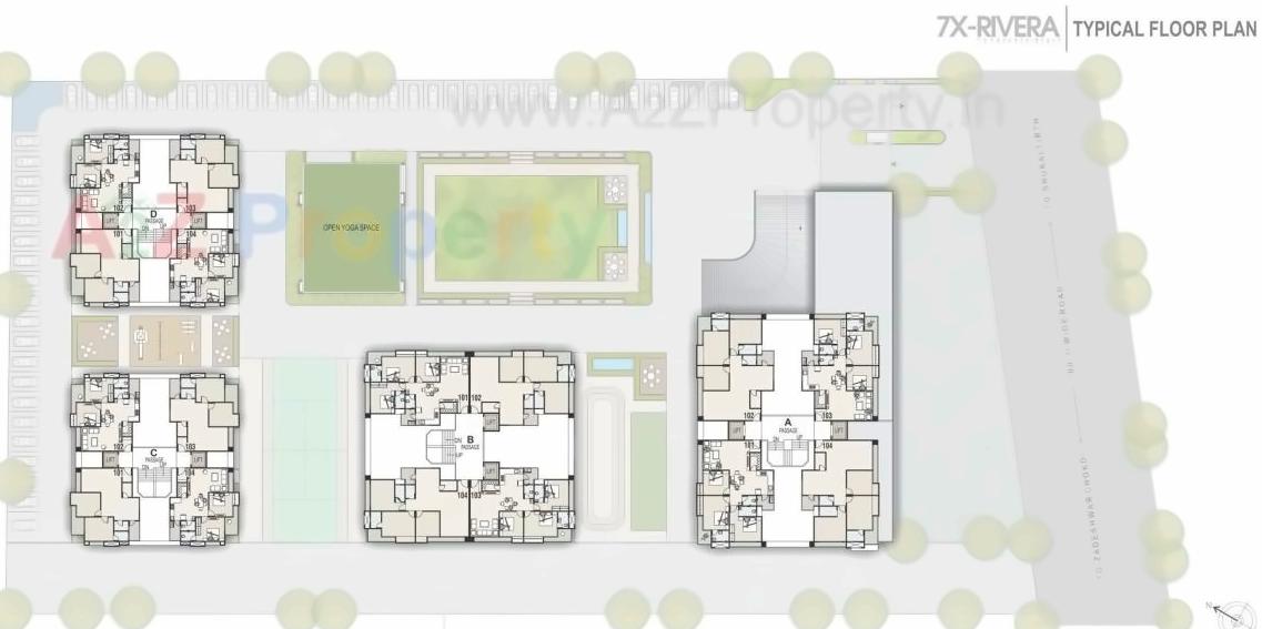 Layout of real estate project 7 X Rivera located at Tavra, Bharuch, Gujarat