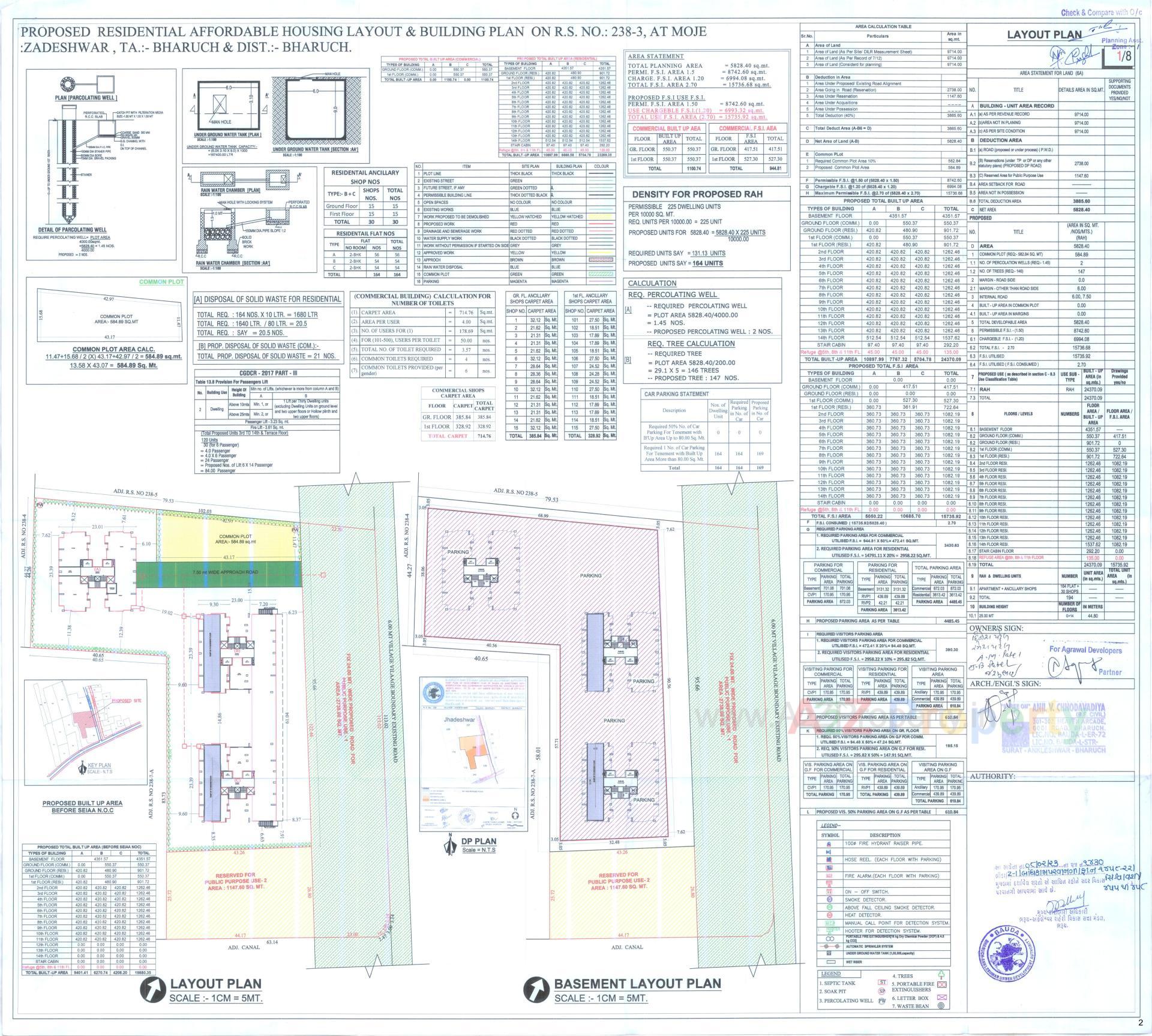 Layout of real estate project 7x Elegance located at Zadeshwar, Bharuch, Gujarat