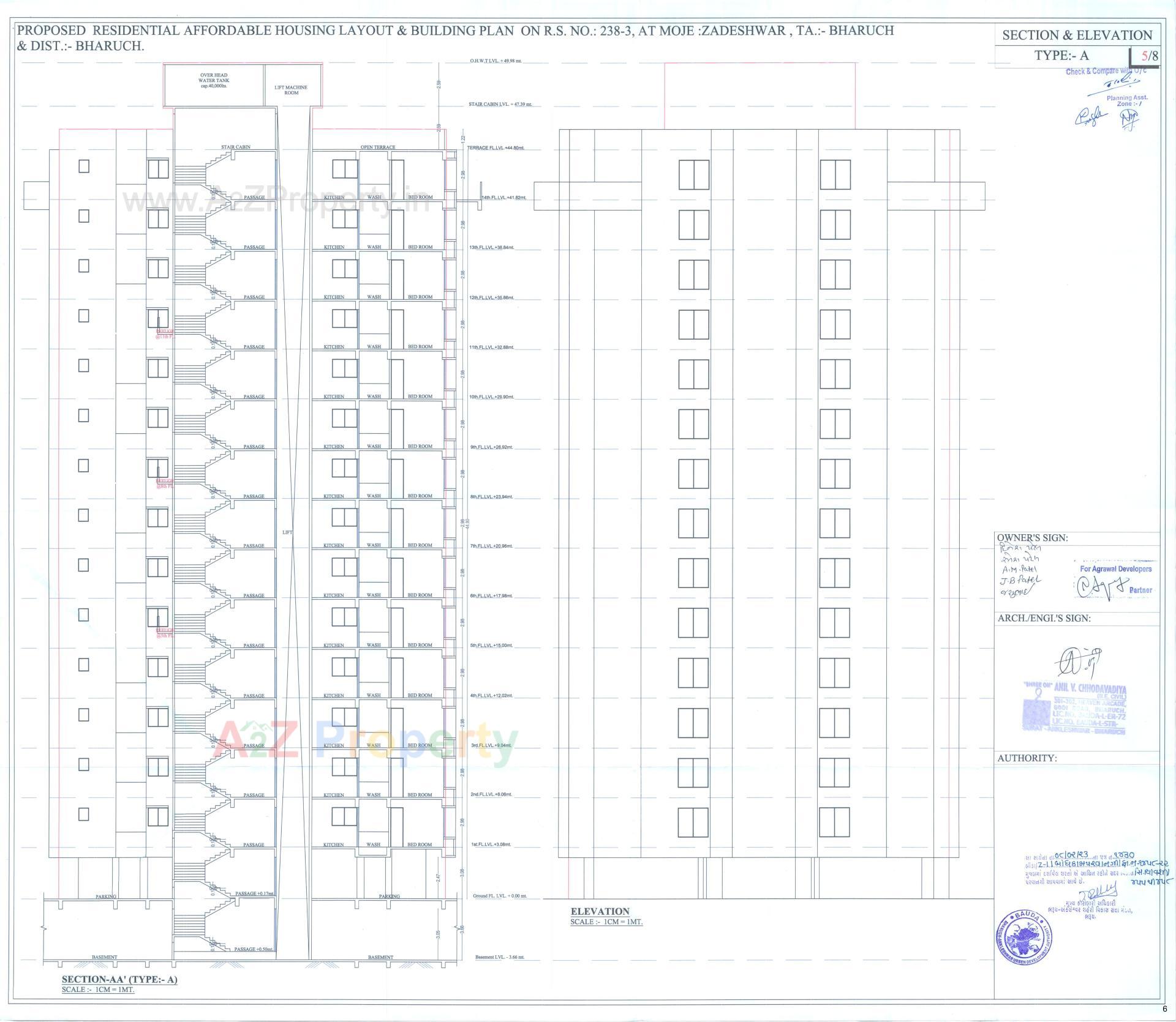 Layout of real estate project 7x Elegance located at Zadeshwar, Bharuch, Gujarat