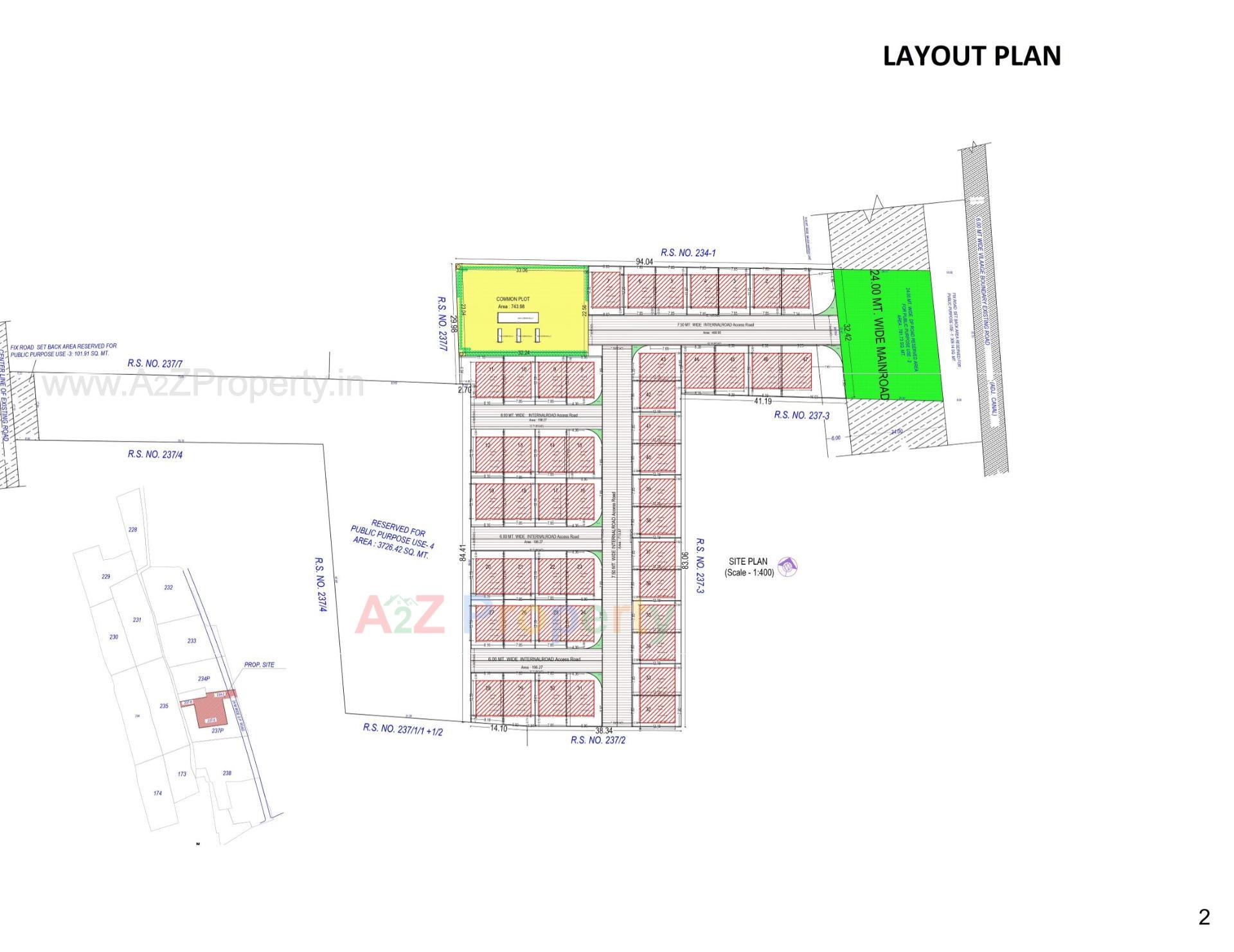 Layout of real estate project 7x Sparsh Villa located at Zadeshwar, Bharuch, Gujarat
