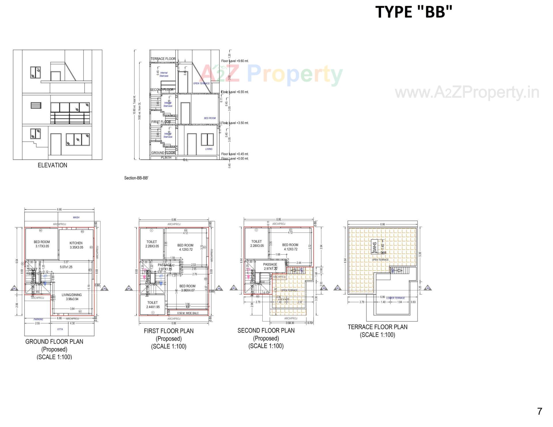 Layout of real estate project 7x Sparsh Villa located at Zadeshwar, Bharuch, Gujarat
