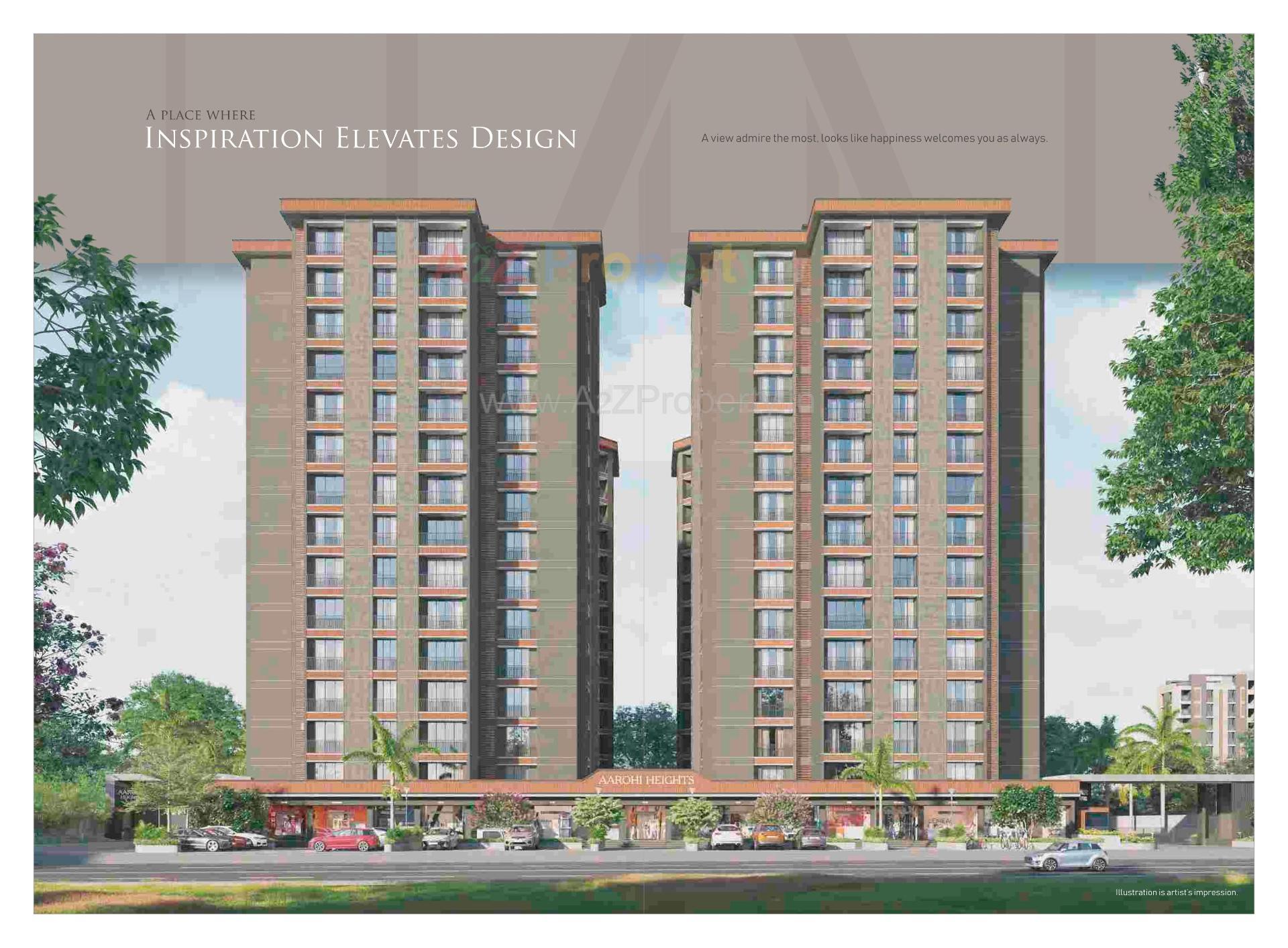 3D Elevation of real estate project Aarohi Heights located at Tavara, Bharuch, Gujarat