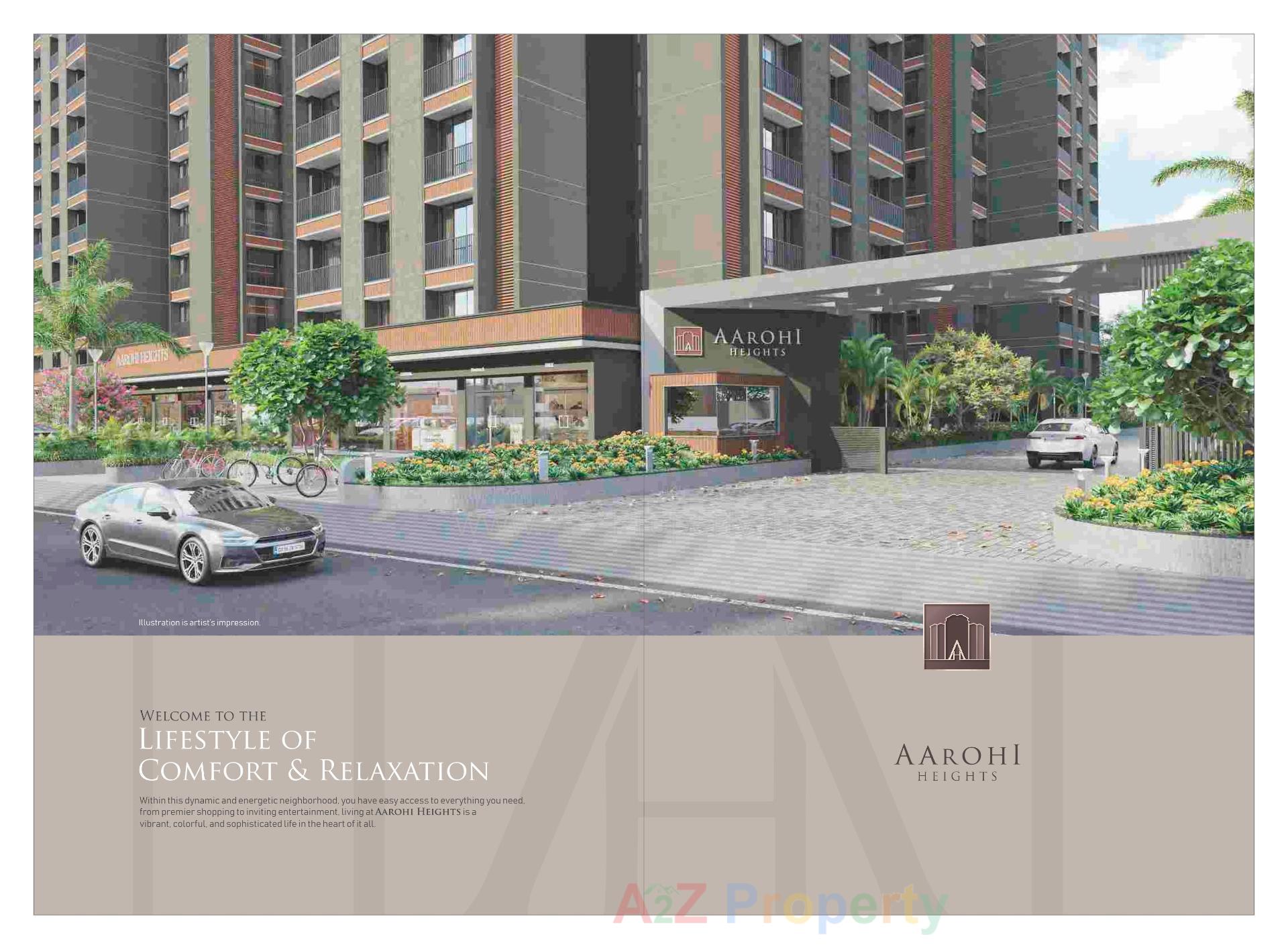 3D Elevation of real estate project Aarohi Heights located at Tavara, Bharuch, Gujarat