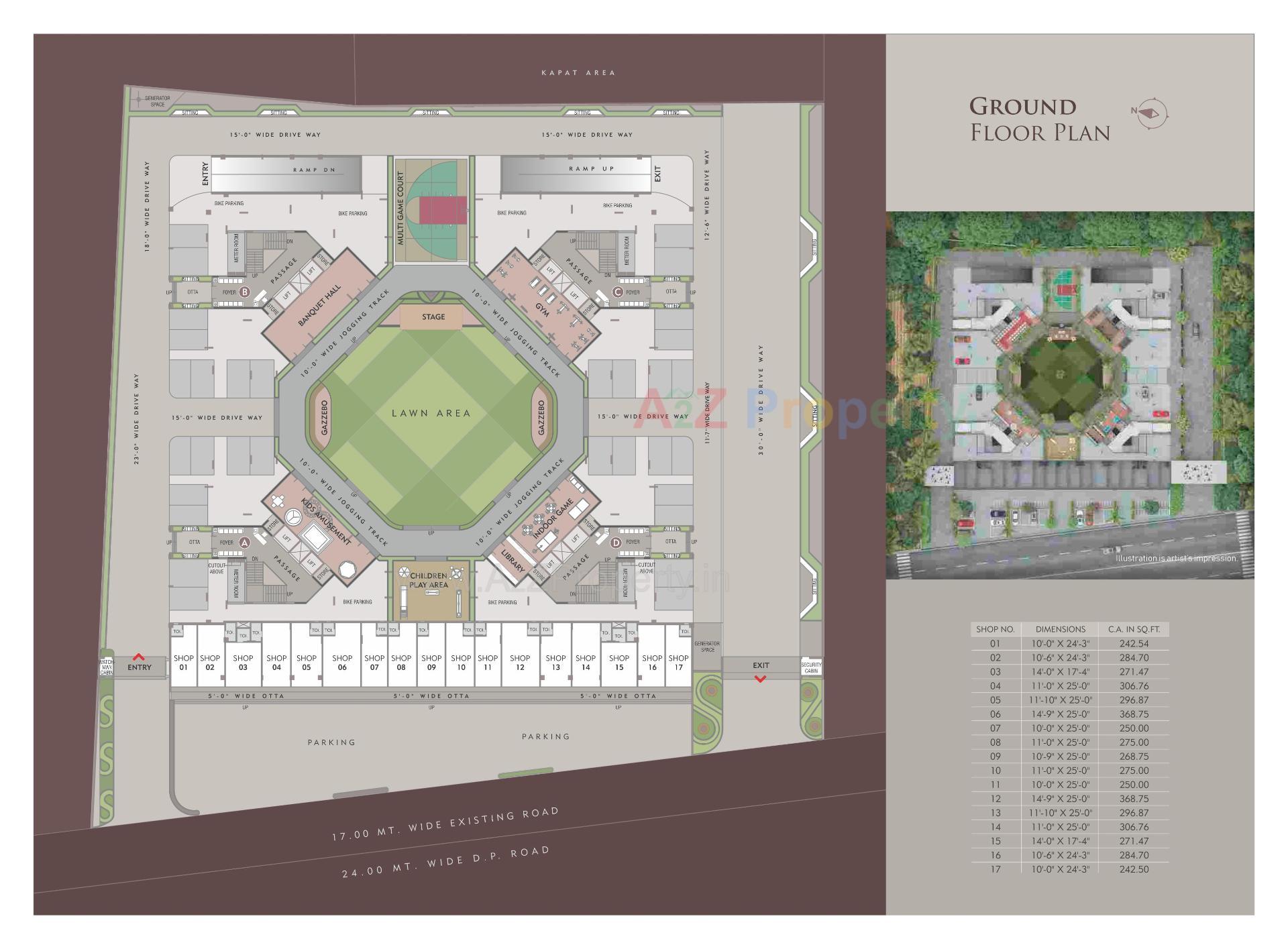 Layout of real estate project Aarohi Heights located at Tavara, Bharuch, Gujarat
