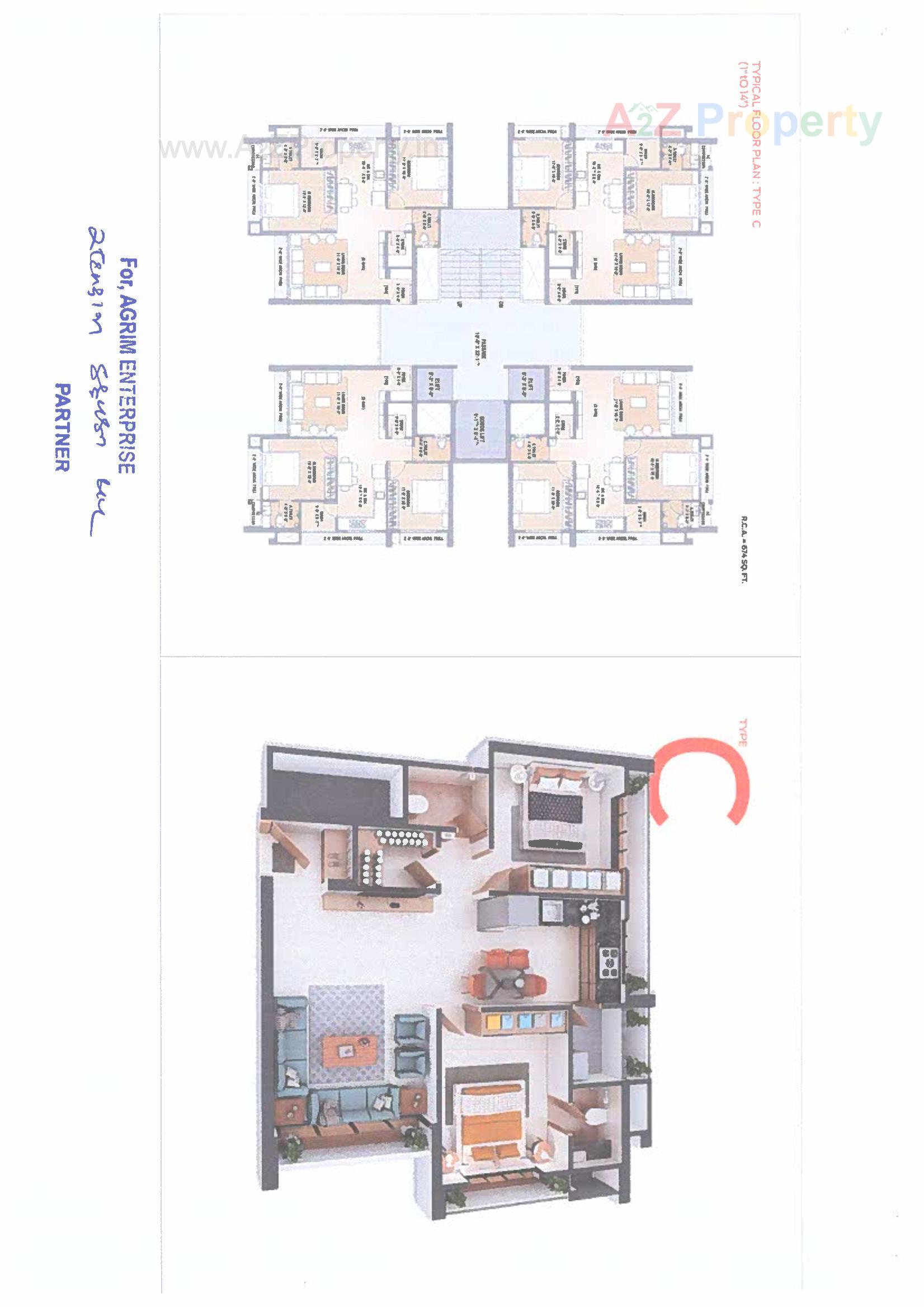 Layout of real estate project Agrim Heights located at Tavra, Bharuch, Gujarat