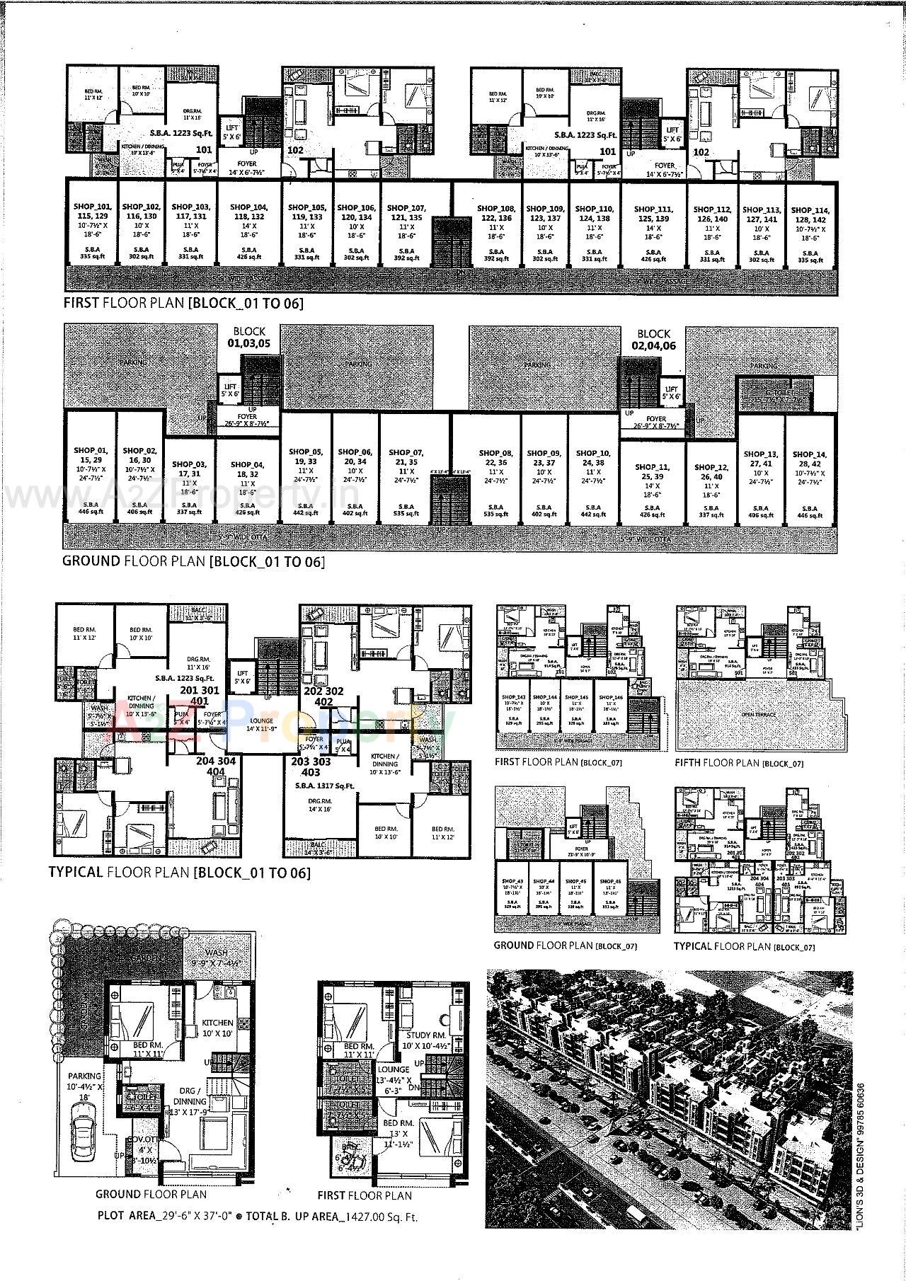 Layout of real estate project Akshar Icons located at Andada, Bharuch, Gujarat