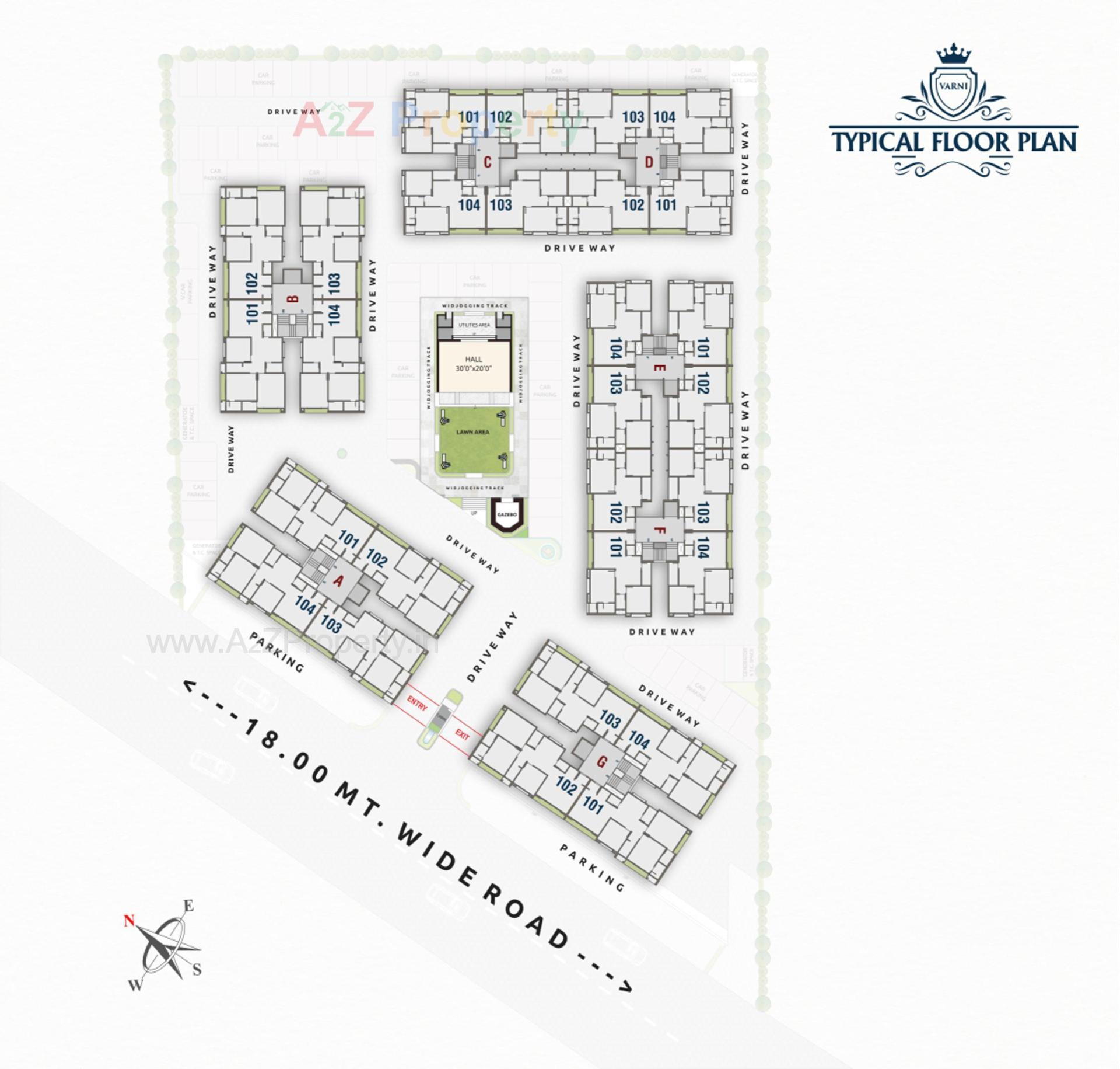 Layout of real estate project Celebration Heights located at Kosamdi, Bharuch, Gujarat