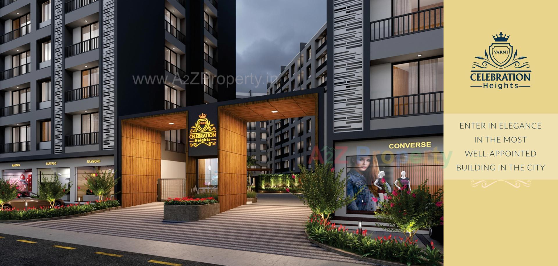 3D Elevation of real estate project Celebration Heights located at Kosamdi, Bharuch, Gujarat