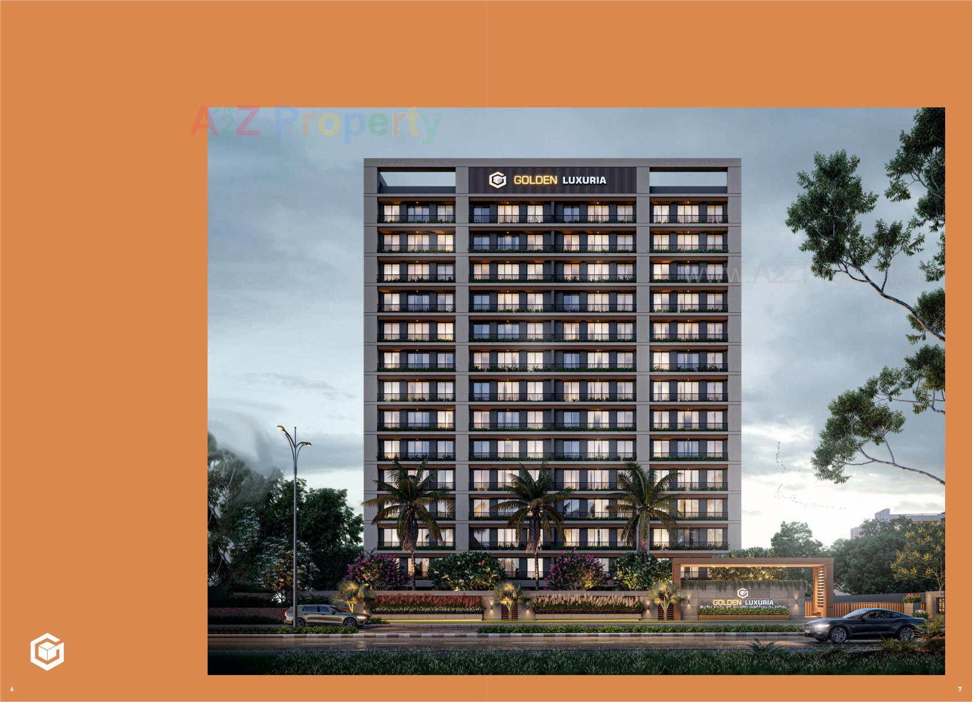 3D Elevation of real estate project Golden Luxuria located at Tavra, Bharuch, Gujarat