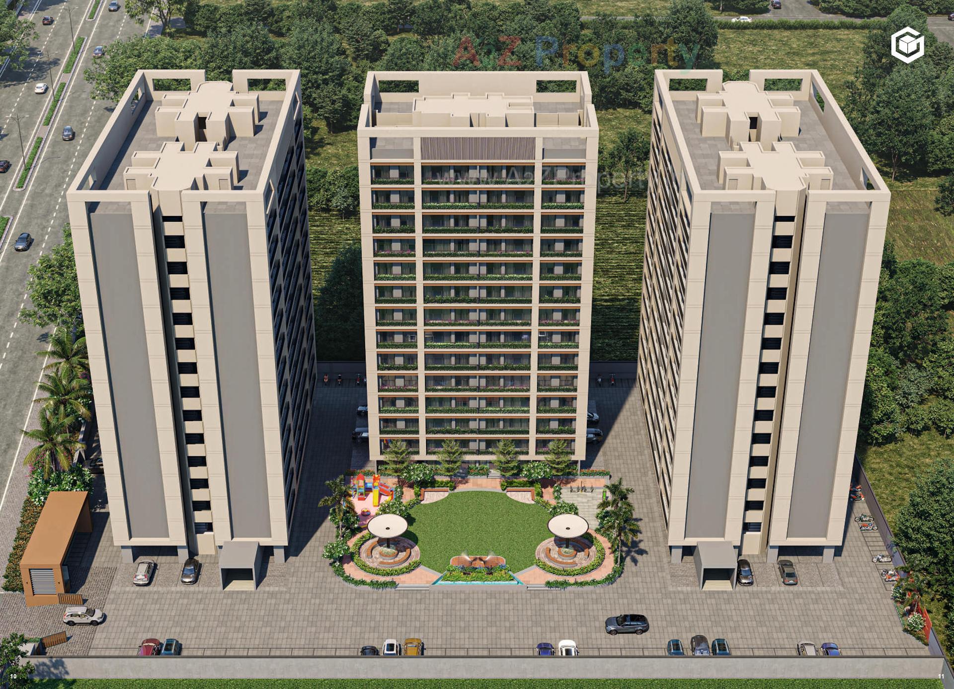3D Elevation of real estate project Golden Luxuria located at Tavra, Bharuch, Gujarat