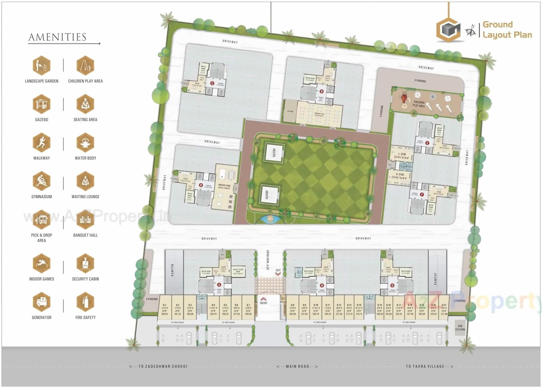 Layout of real estate project Golden Residency located at Bharuch, Bharuch, Gujarat