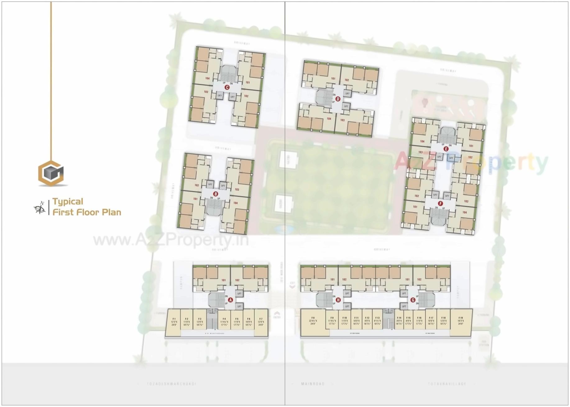 Layout of real estate project Golden Residency located at Bharuch, Bharuch, Gujarat