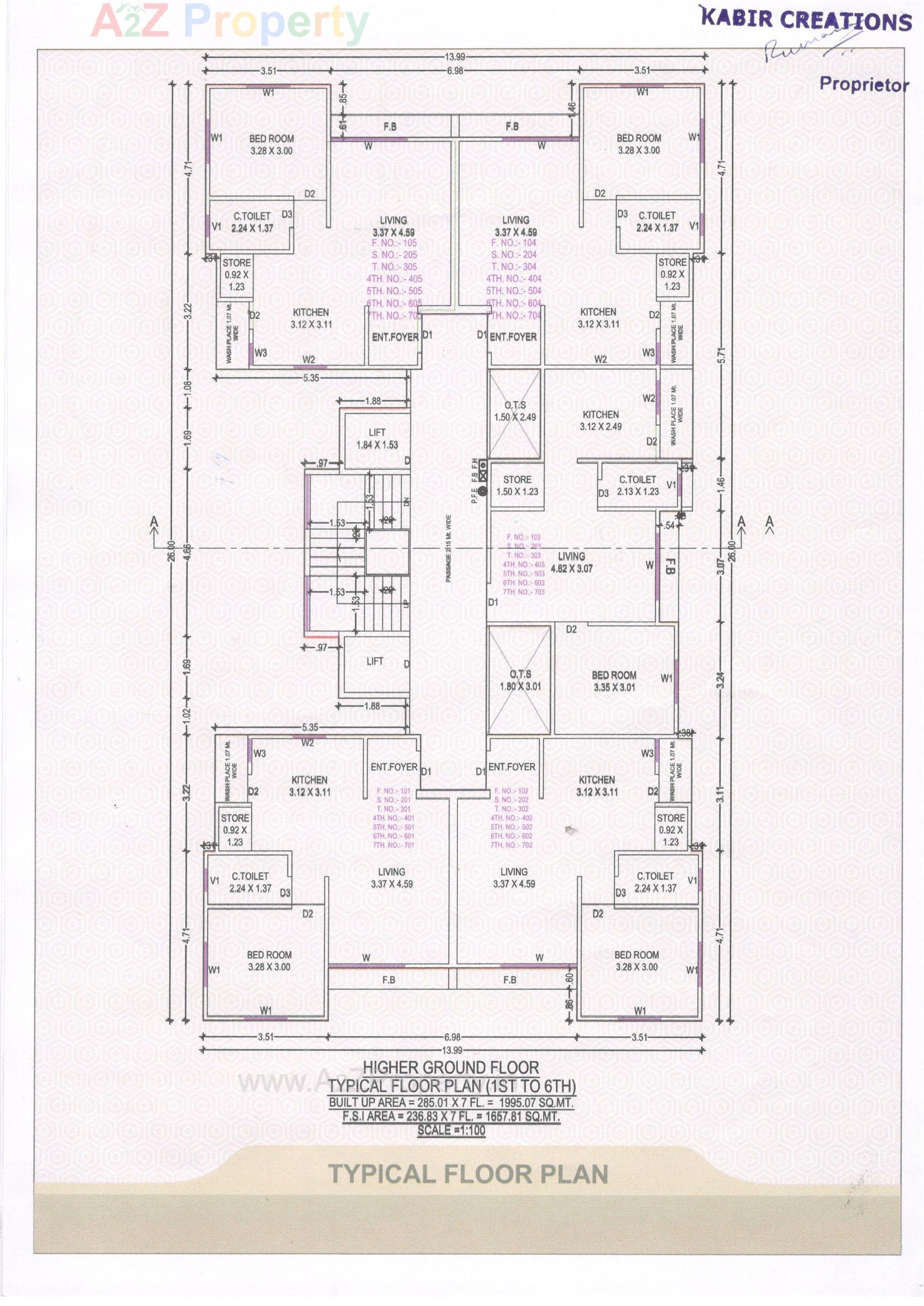 Layout of real estate project Kabir Residency located at Chavaj, Bharuch, Gujarat