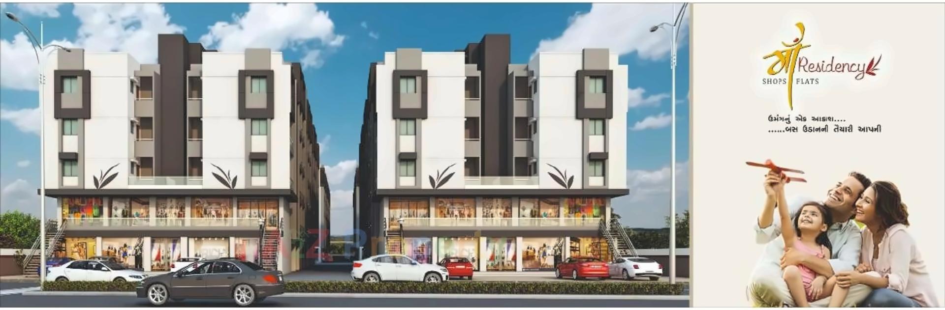 3D Elevation of real estate project Maa Residency located at Rahadpor, Bharuch, Gujarat