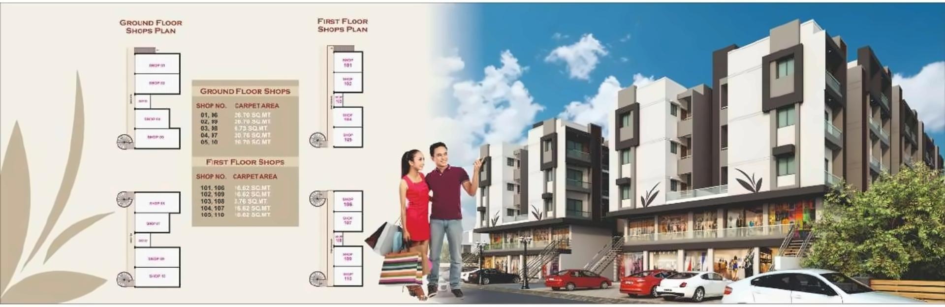 3D Elevation of real estate project Maa Residency located at Rahadpor, Bharuch, Gujarat