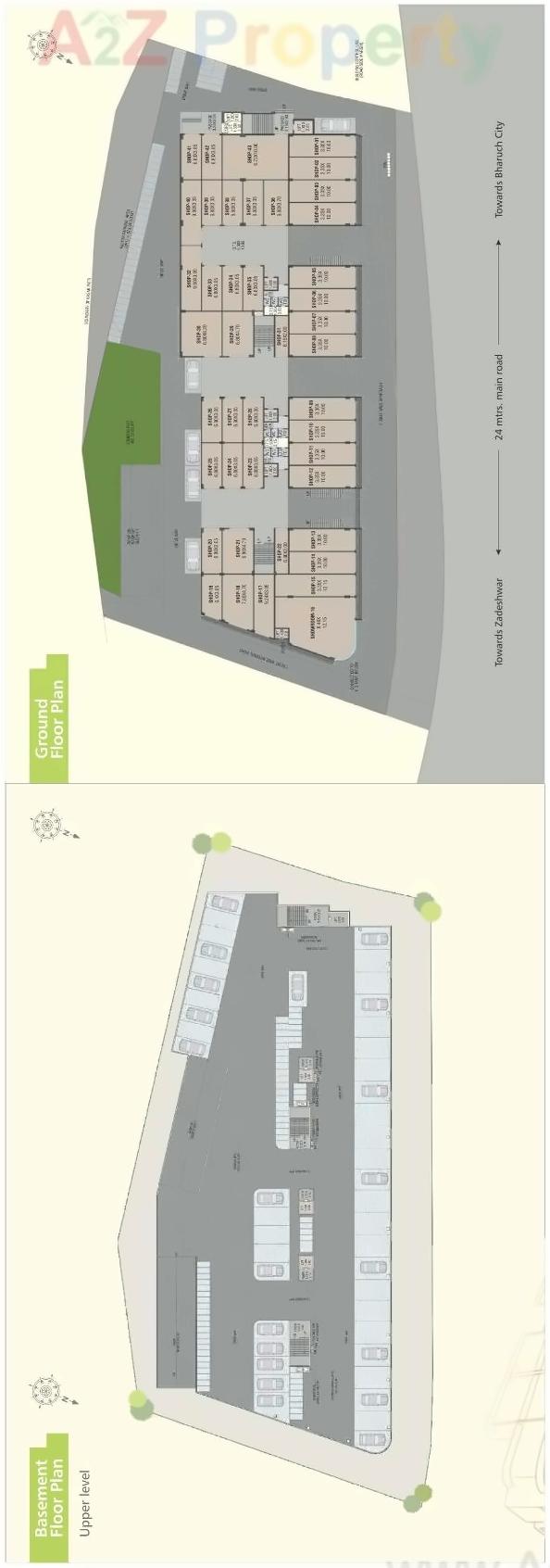 Layout of real estate project Nexus Business Hub located at Mojampur, Bharuch, Gujarat