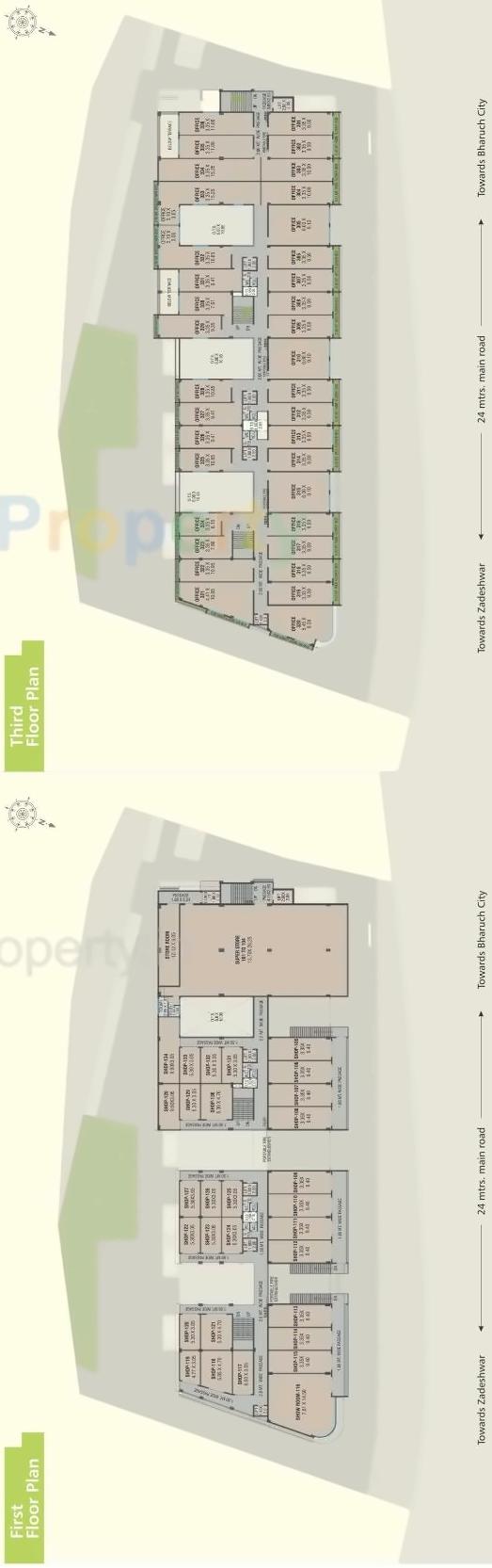 Layout of real estate project Nexus Business Hub located at Mojampur, Bharuch, Gujarat
