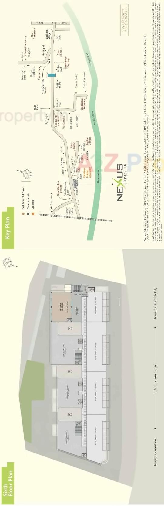 Layout of real estate project Nexus Business Hub located at Mojampur, Bharuch, Gujarat