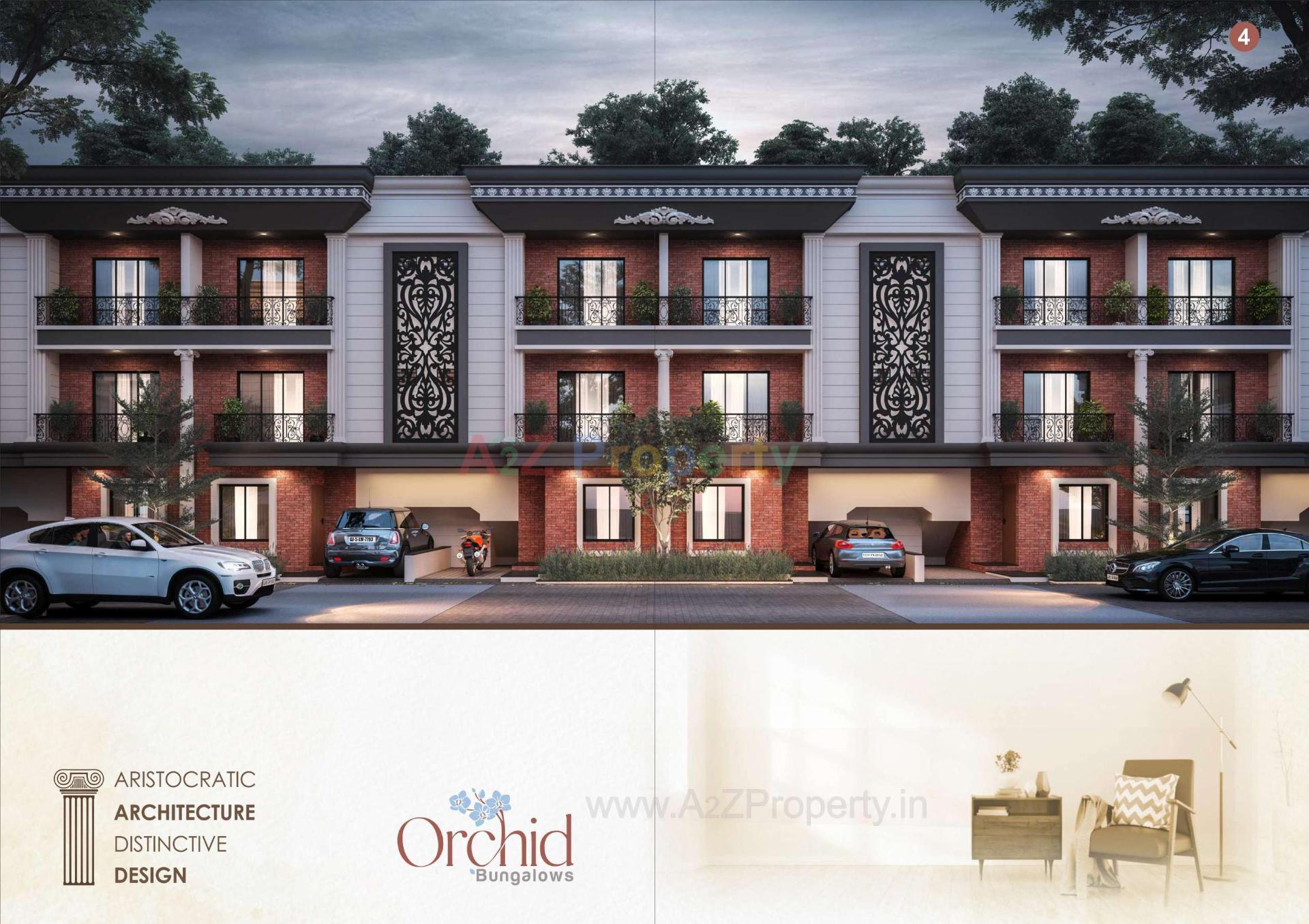 3D Elevation of real estate project Orchid Bunglows located at Ankleshwar, Bharuch, Gujarat