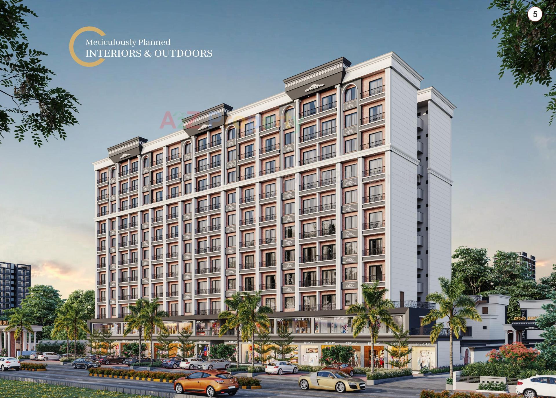 3D Elevation of real estate project Orchid Gold located at Ankleshwar, Bharuch, Gujarat