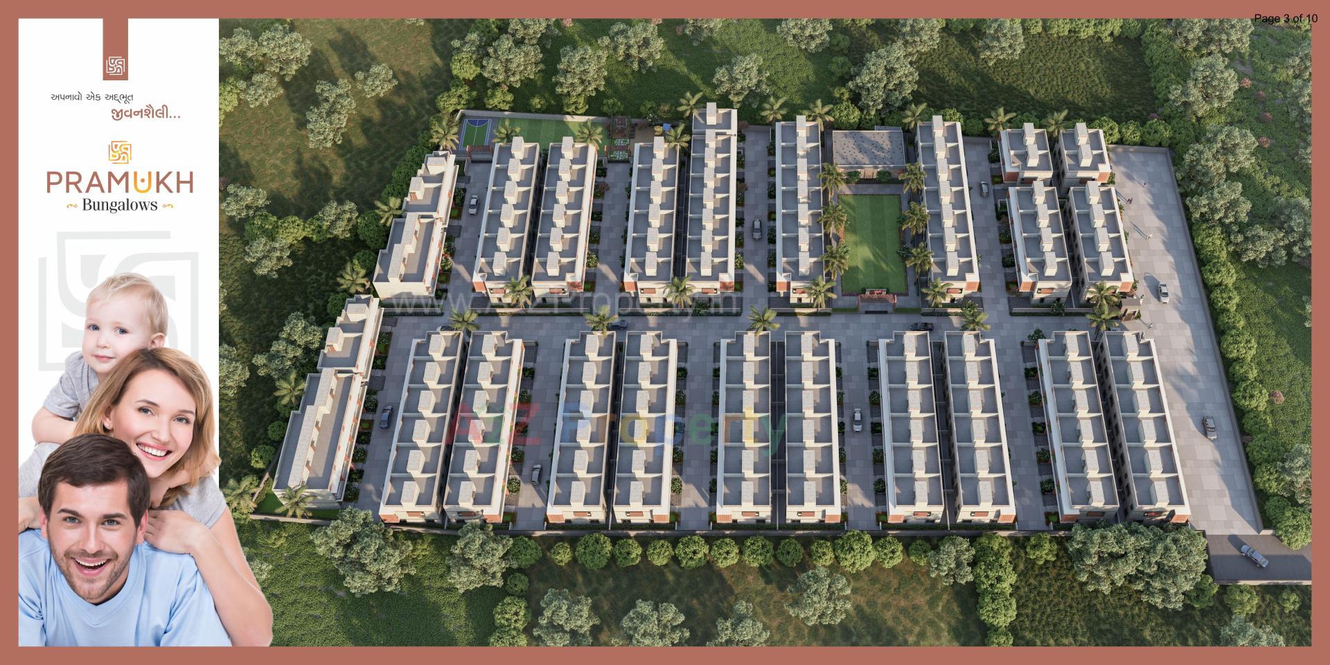 3D Elevation of real estate project Pramukh Bungalows located at Diva, Bharuch, Gujarat