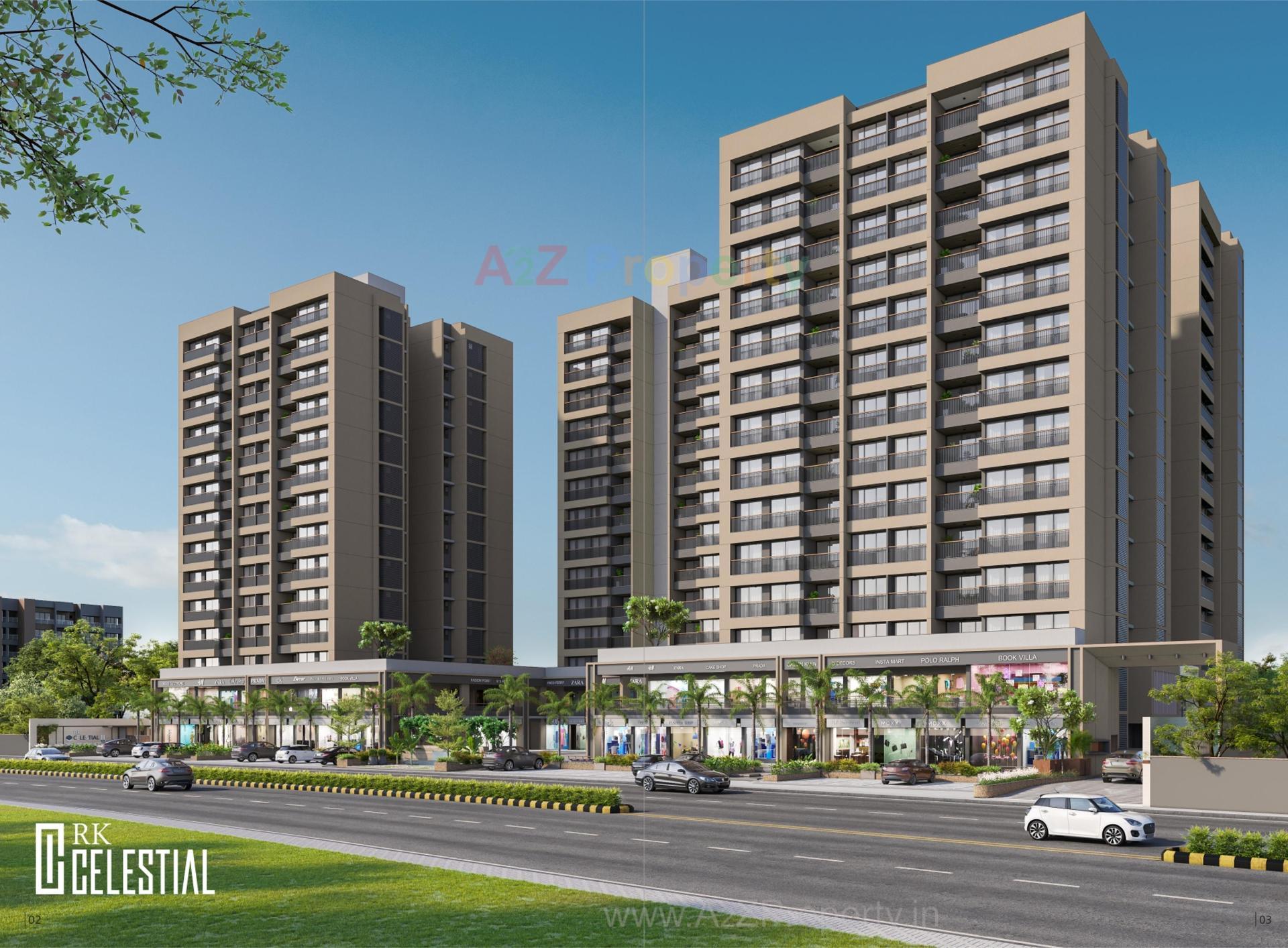 3D Elevation of real estate project R K Celestial located at Zadeshwar, Bharuch, Gujarat