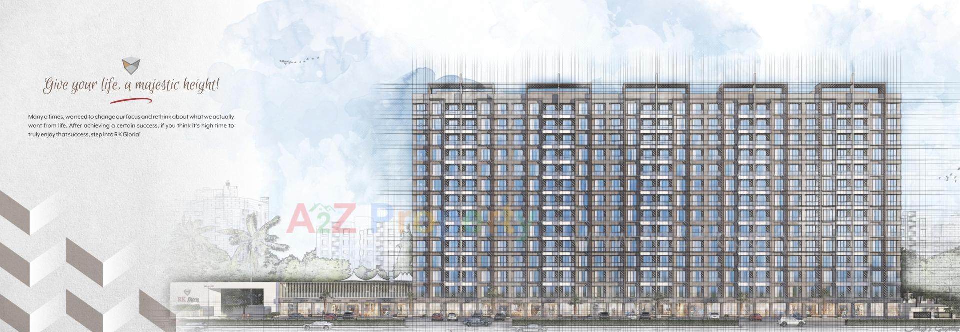 3D Elevation of real estate project R K Gloria located at Tavra, Bharuch, Gujarat