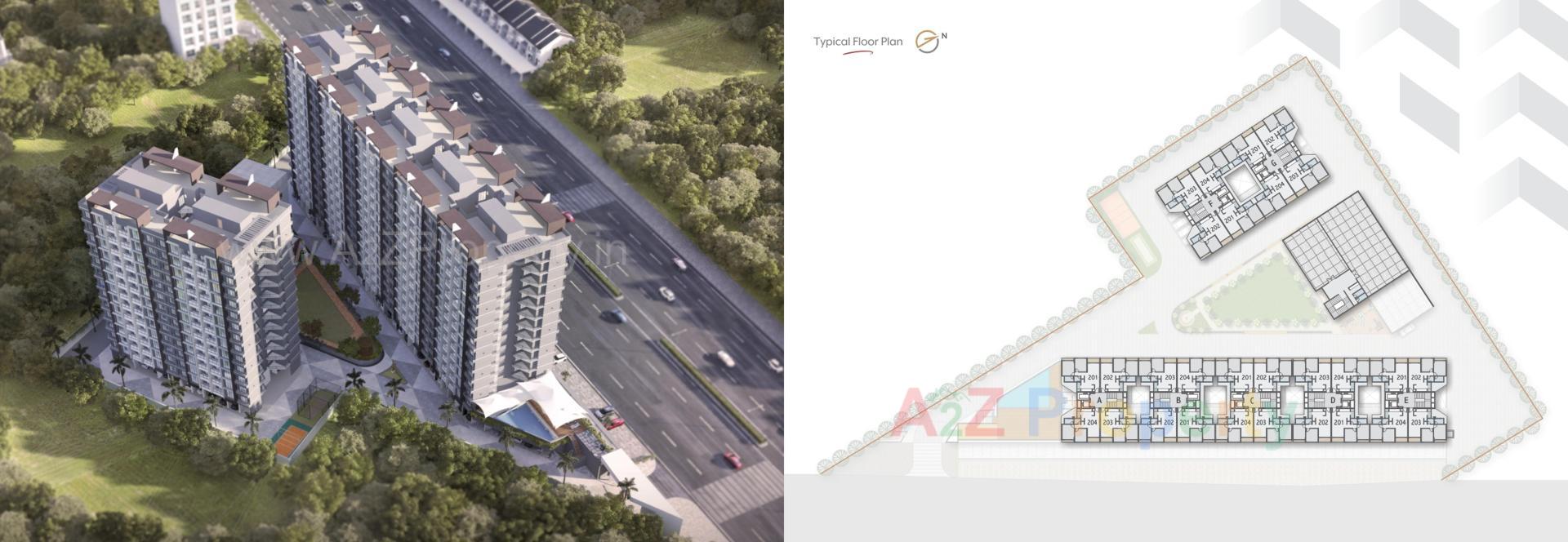 3D Elevation of real estate project R K Gloria located at Tavra, Bharuch, Gujarat