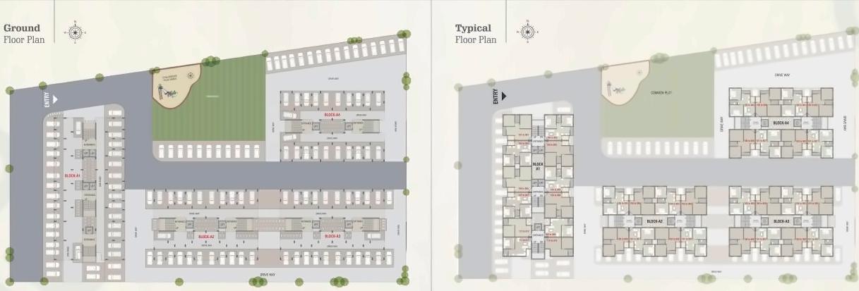 Layout of real estate project Rang City Flats located at Chavaj, Bharuch, Gujarat